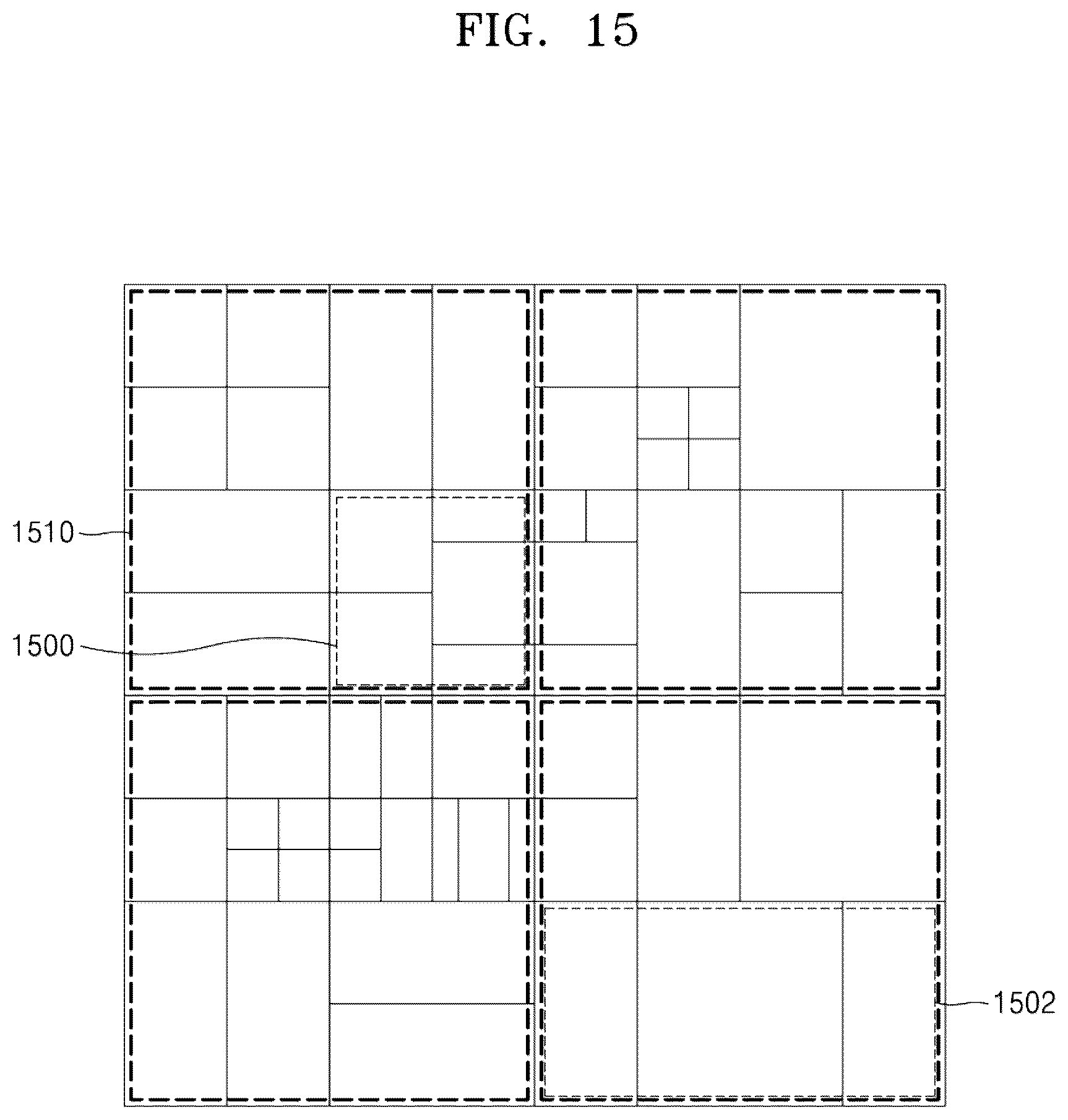 Patent US12348715 Figure 15 – Image encoding device and image decoding device using triangular prediction mode, and image encoding method and image decoding method performed thereby