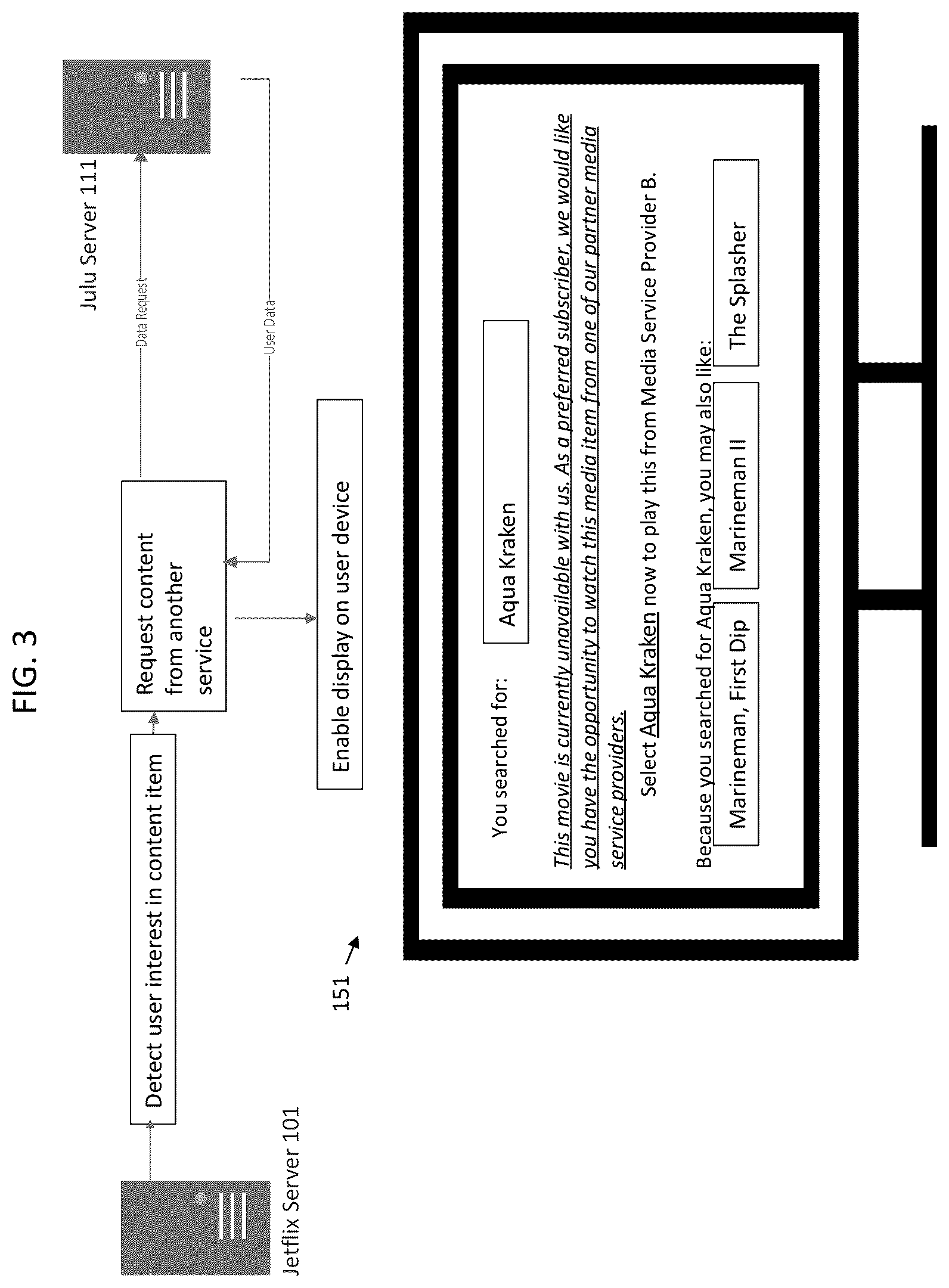 Patent US12348804 Figure 3 – User cold start media recommendation generation and external provider content play