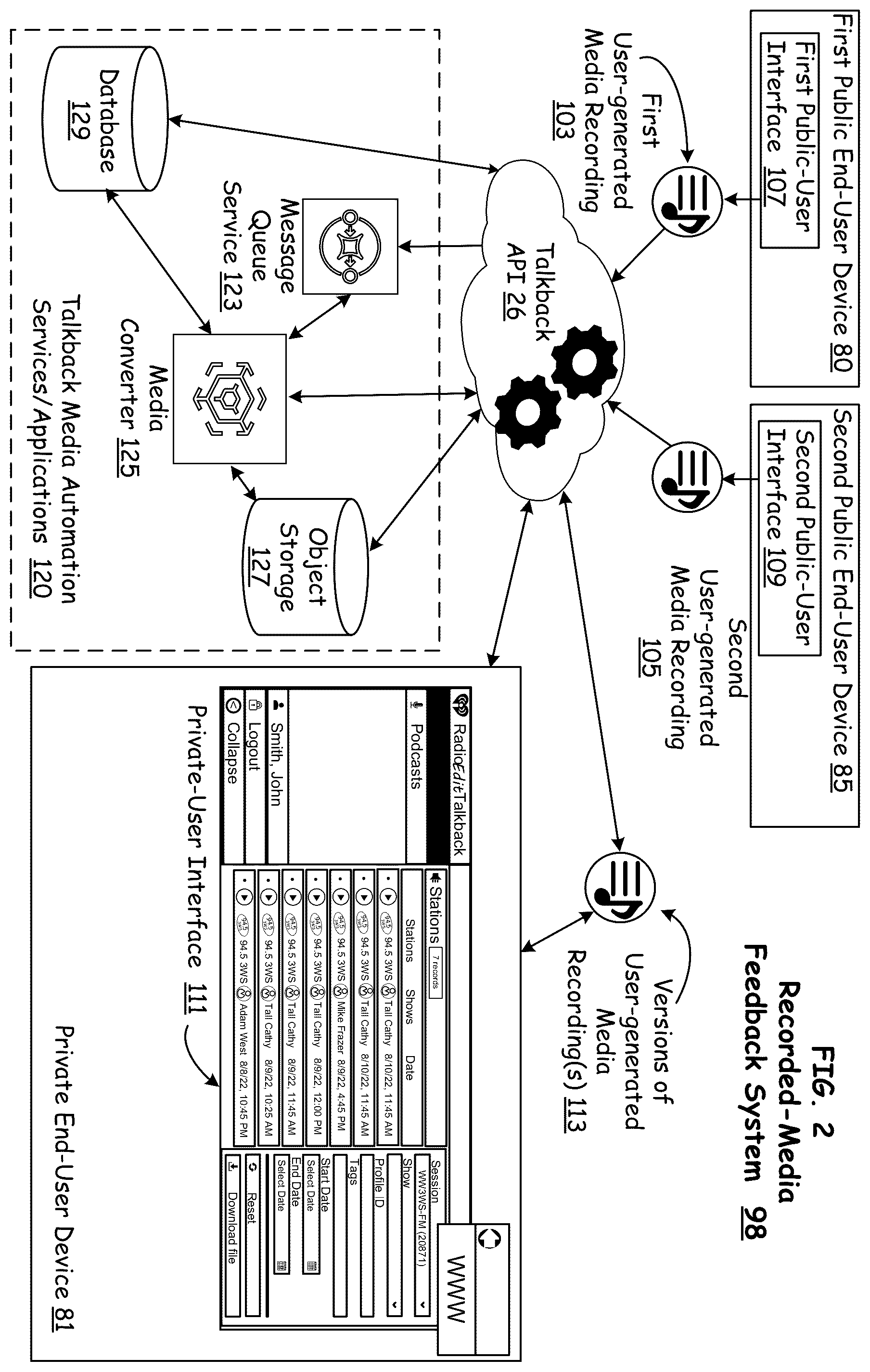 Patent US12348810 Figure 2 – Incorporating user-recorded feedback into media broadcast