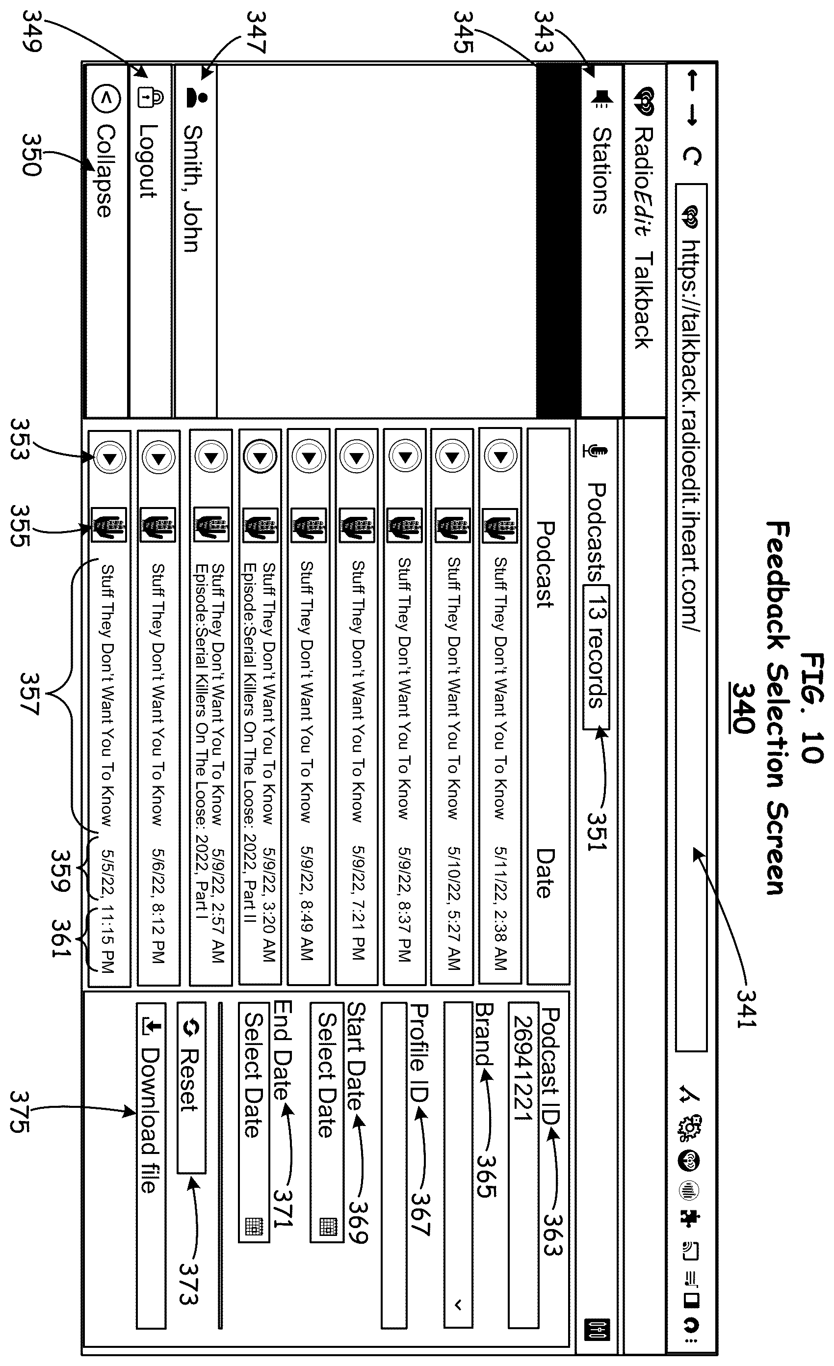 Patent US12348810 Figure 10 – Incorporating user-recorded feedback into media broadcast