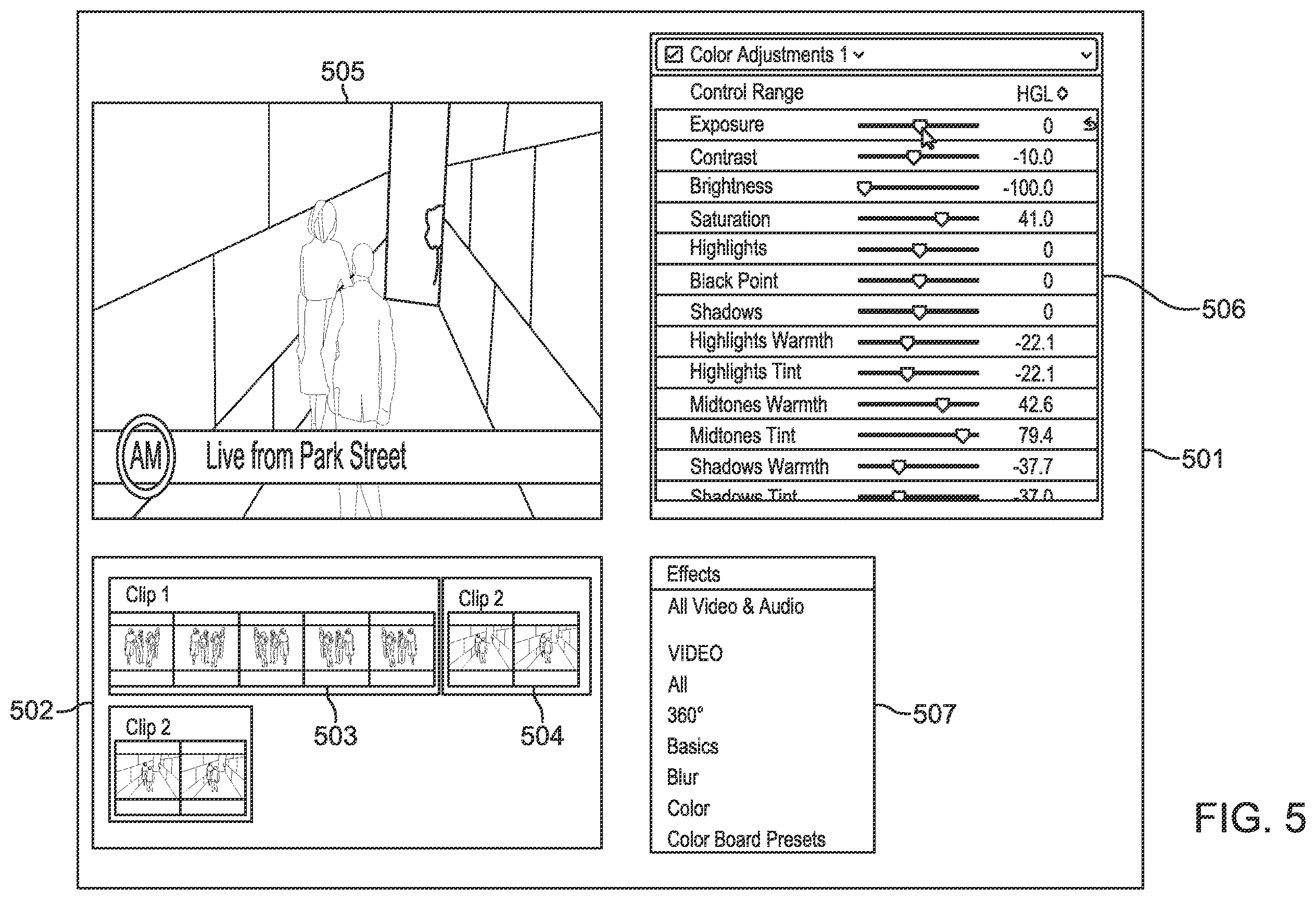 Patent US12348812 Figure 8 – Color management technologies in video editing application
