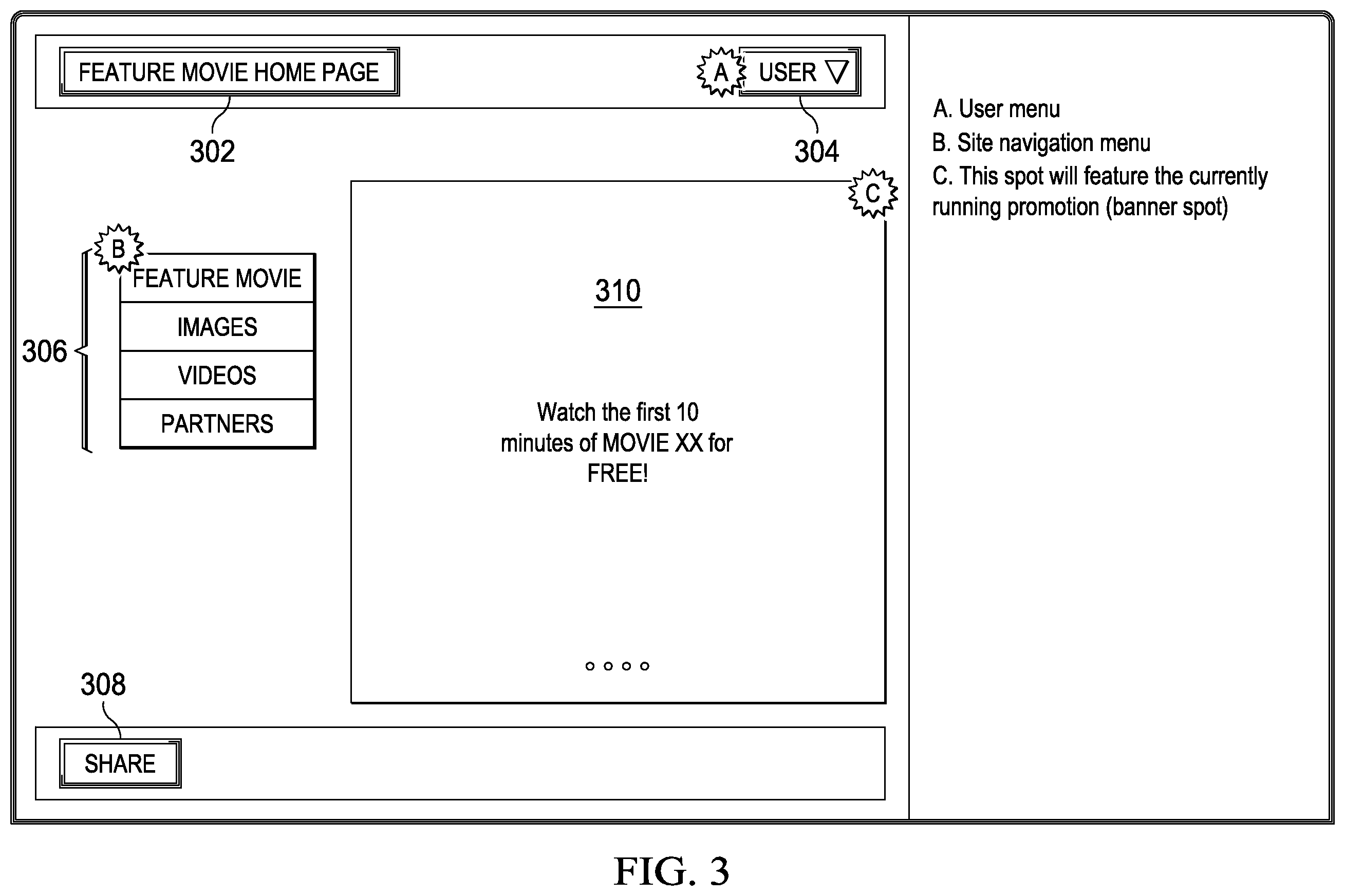Patent US12348823 Figure 3 – Computing network for synchronized streaming of audiovisual content