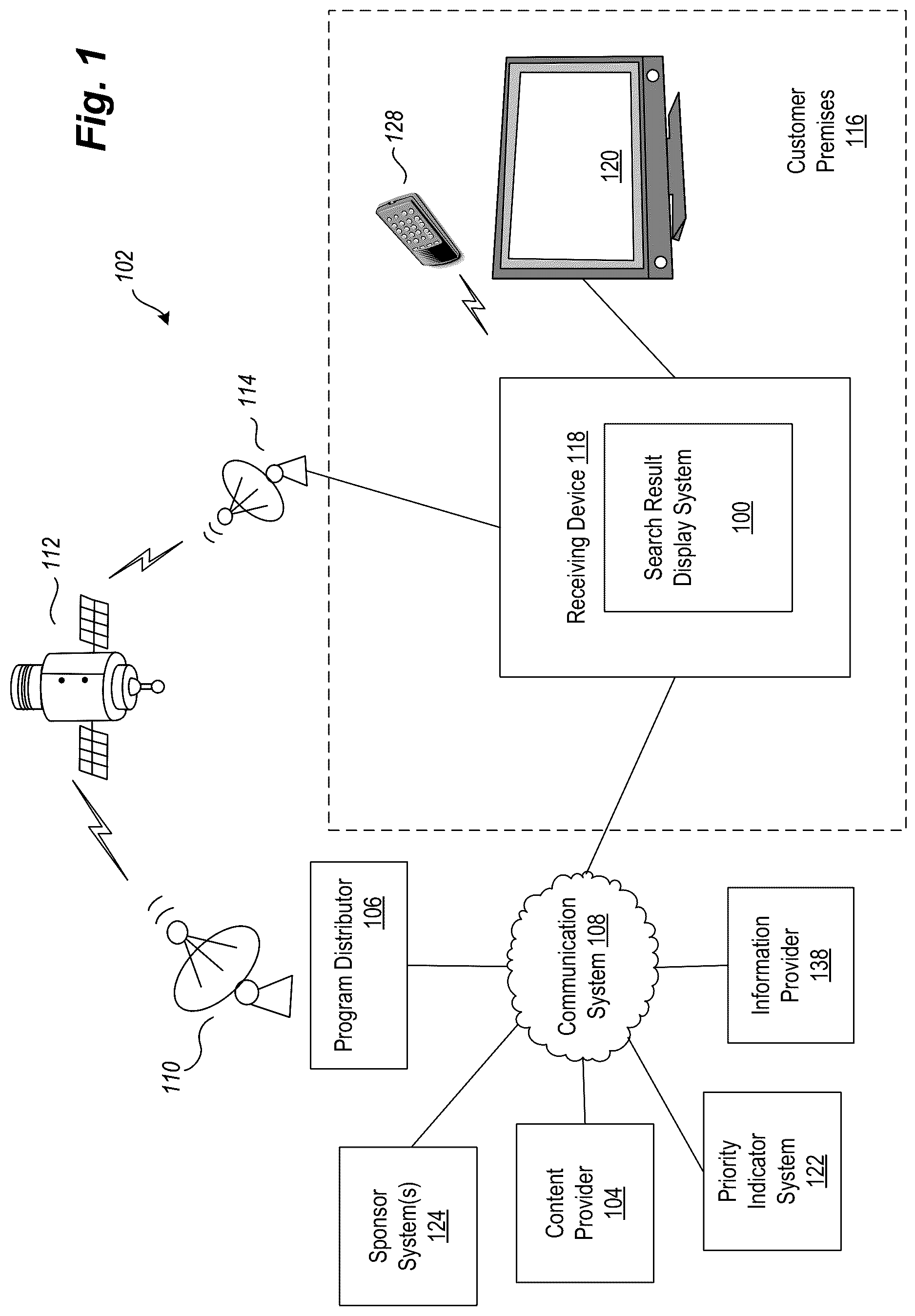 Patent US12348828 — Systems and methods for displaying search results for program content — Figure 1