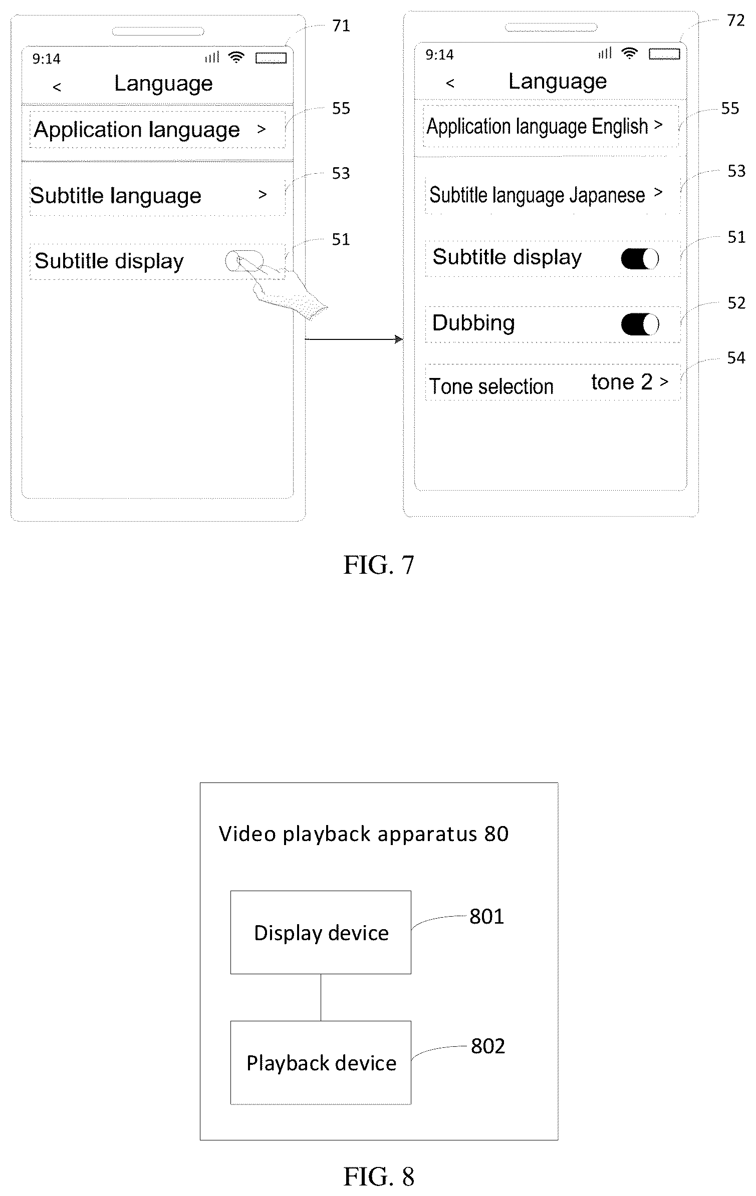 Patent US12348830 Figure 5 – Video playback method and device for setting a subtitle and audio language