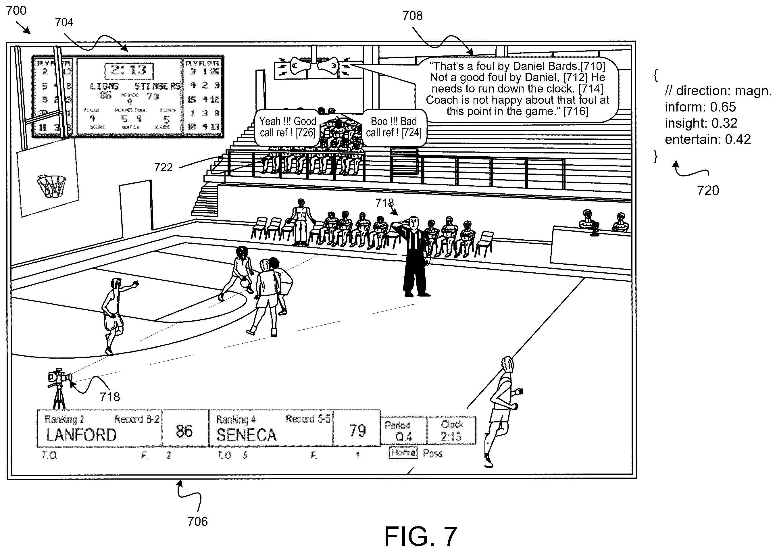 Patent US12348839 Figure 7 – Intelligent media production for enhanced streaming of a live sporting event