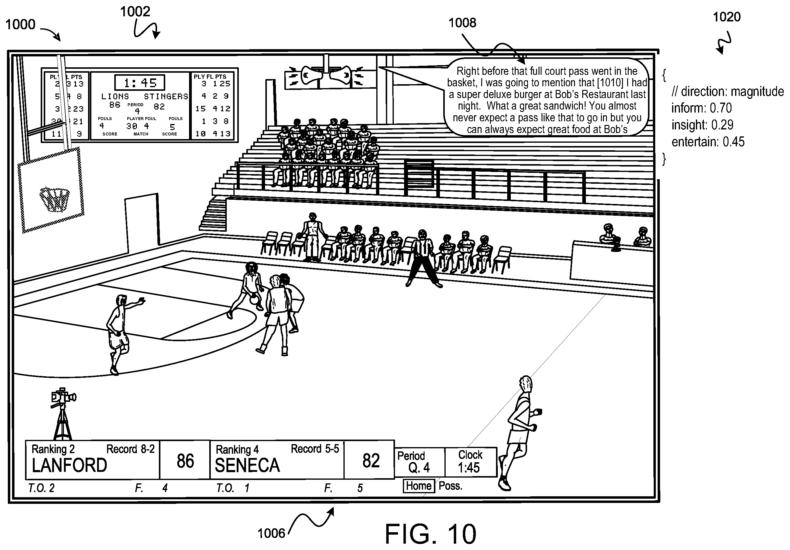 Patent US12348839 Figure 10 – Intelligent media production for enhanced streaming of a live sporting event