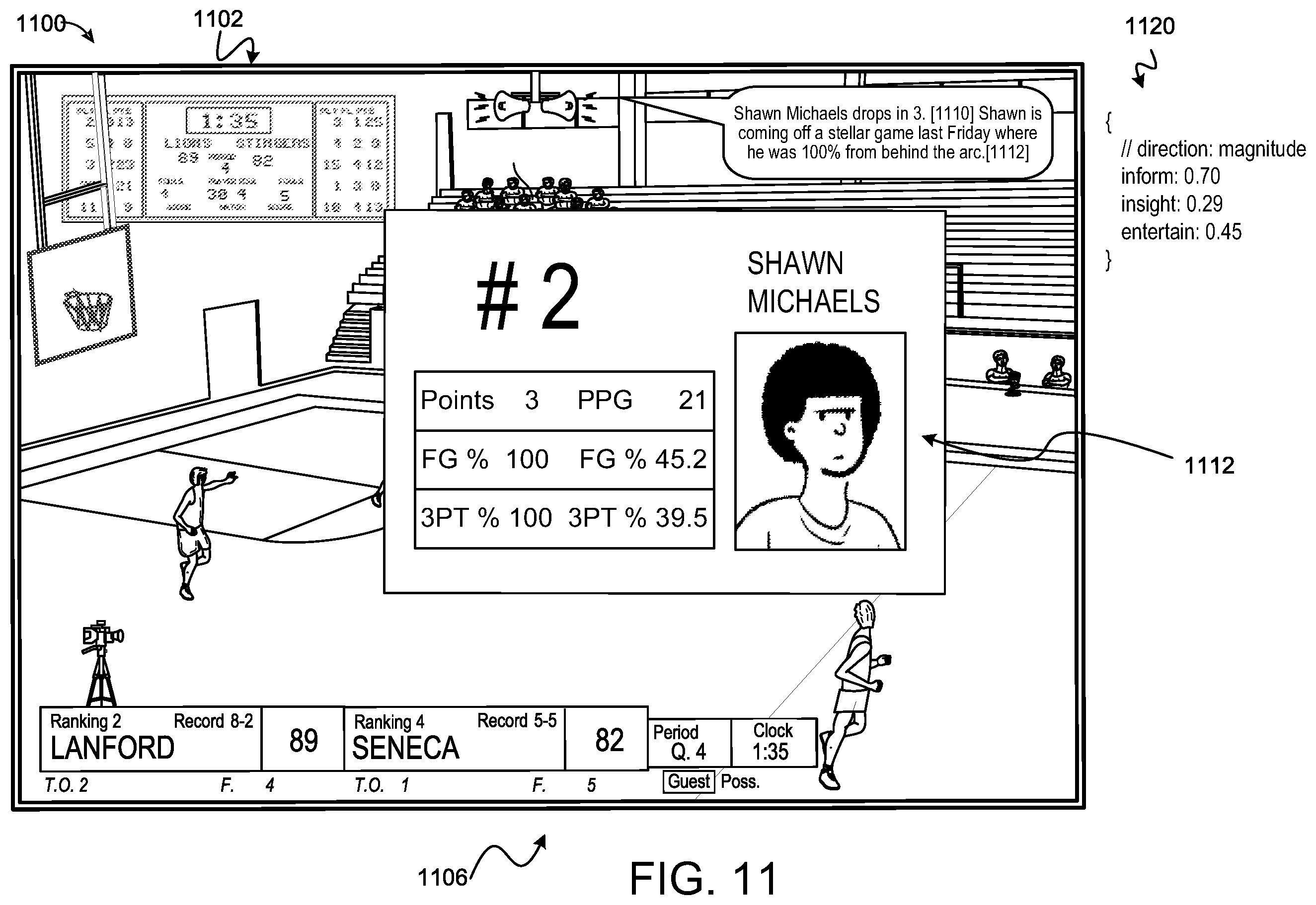 Patent US12348839 Figure 11 – Intelligent media production for enhanced streaming of a live sporting event
