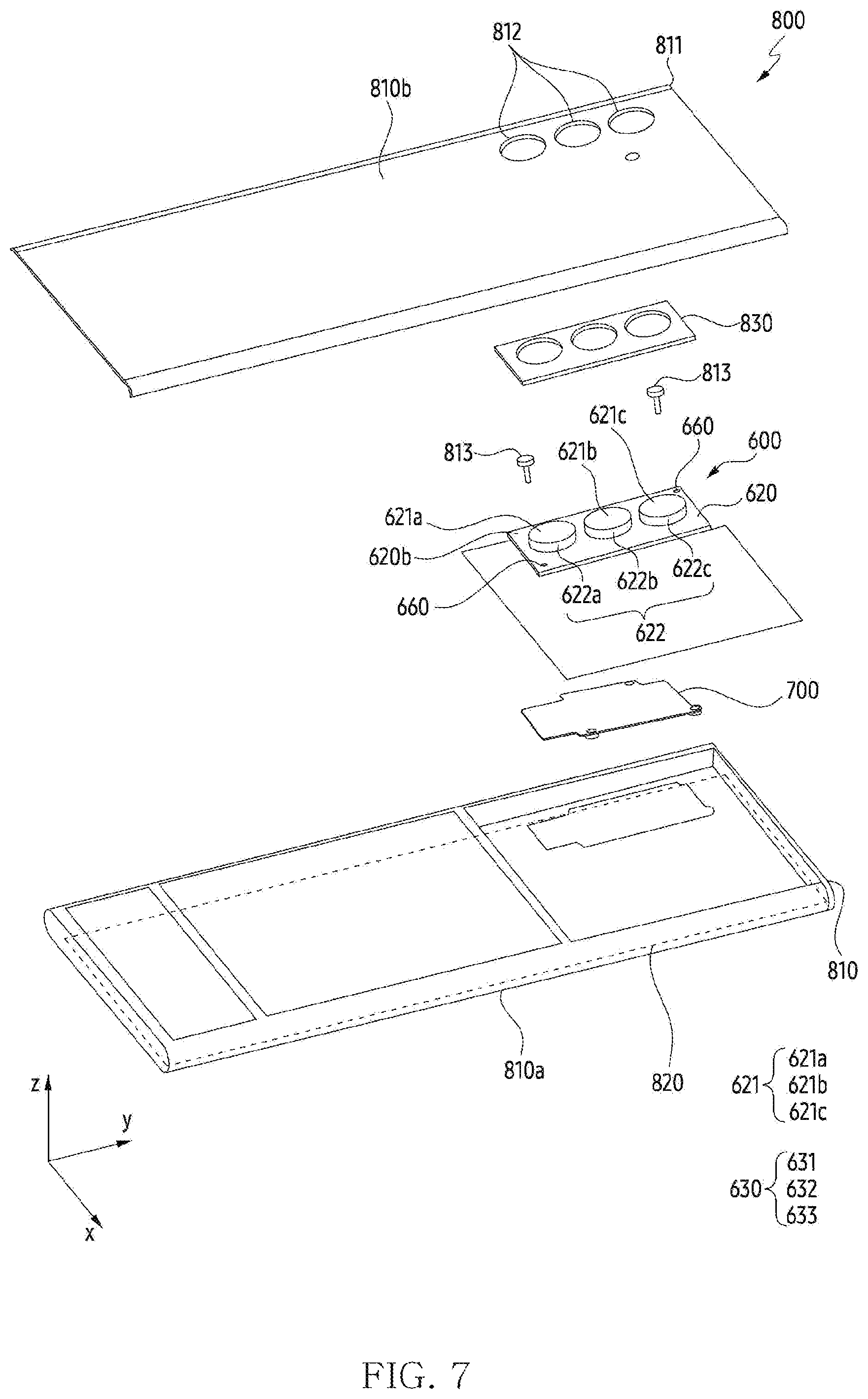 Patent US12348844 Figure 8 – Electronic device including structure for supporting camera module