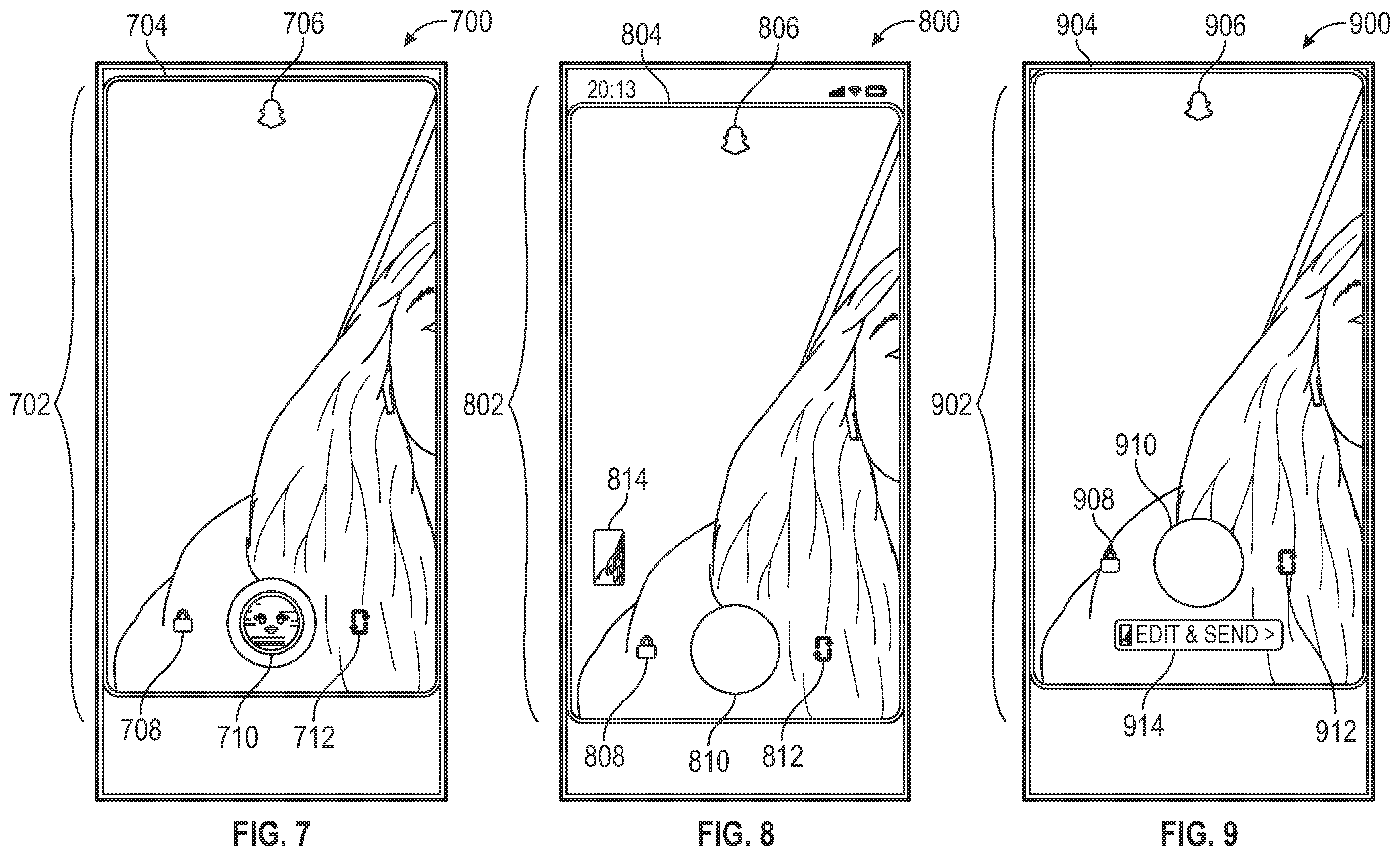 Patent US12348855 Figure 7 – Providing draggable shutter button during video recording