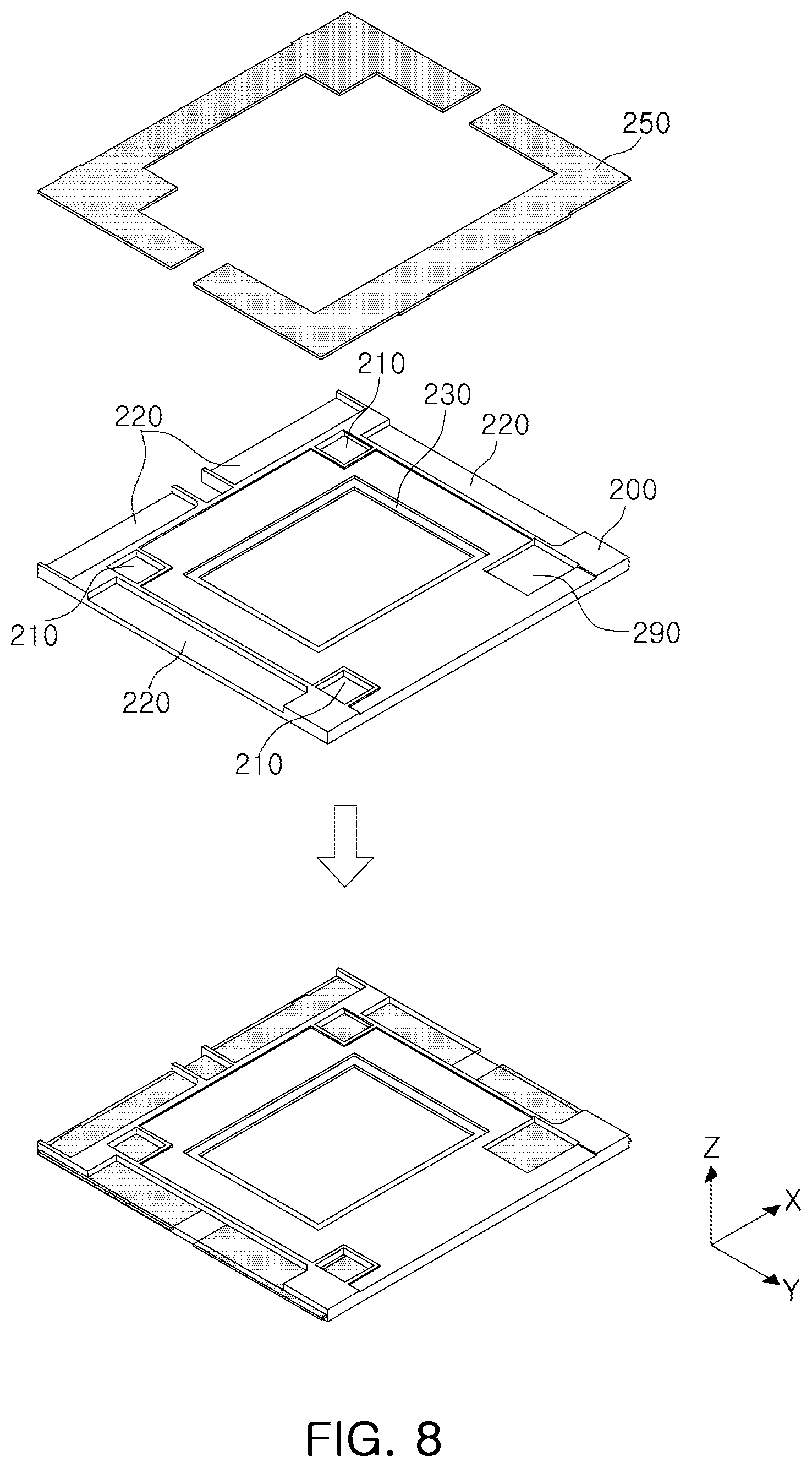 Patent US12348868 Figure 10 – Camera module actuator for optical image stabilization with movable image sensor