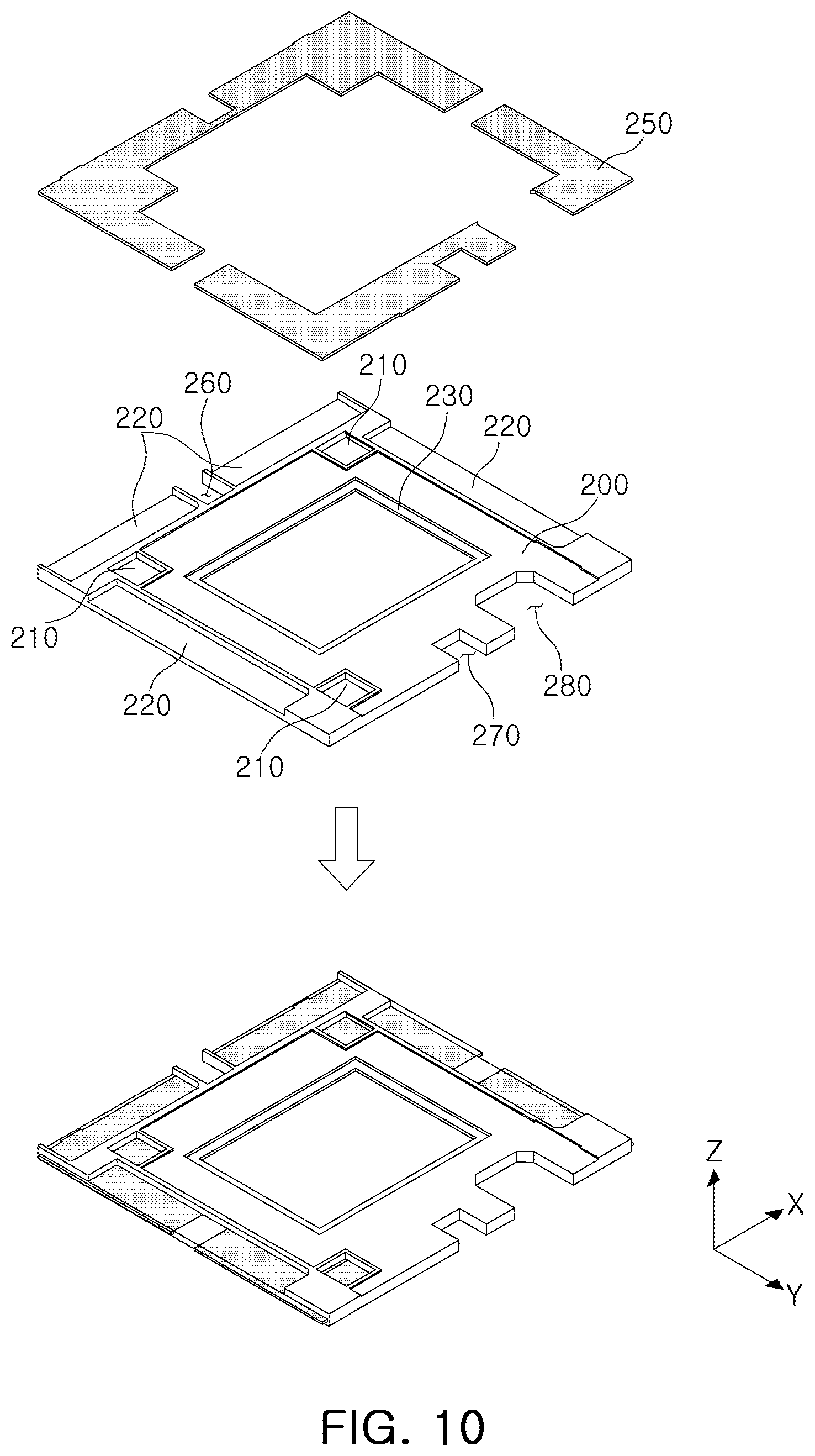 Patent US12348868 Figure 12 – Camera module actuator for optical image stabilization with movable image sensor