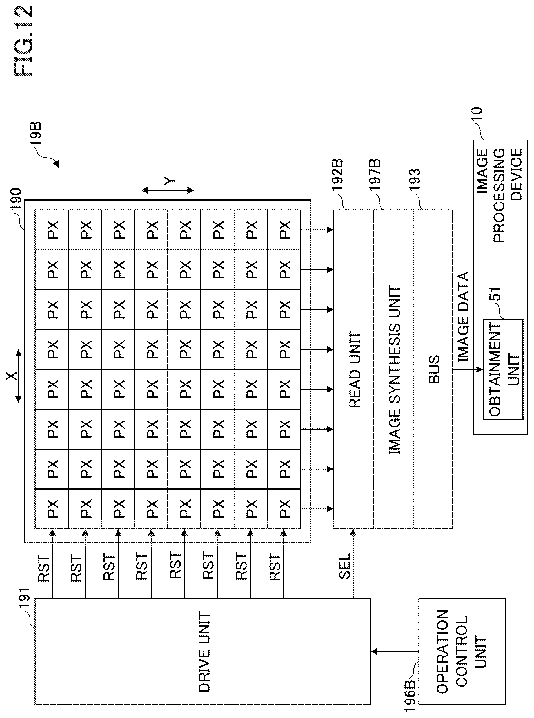 Patent US12348877 Figure 12 – Imaging device and image processing device