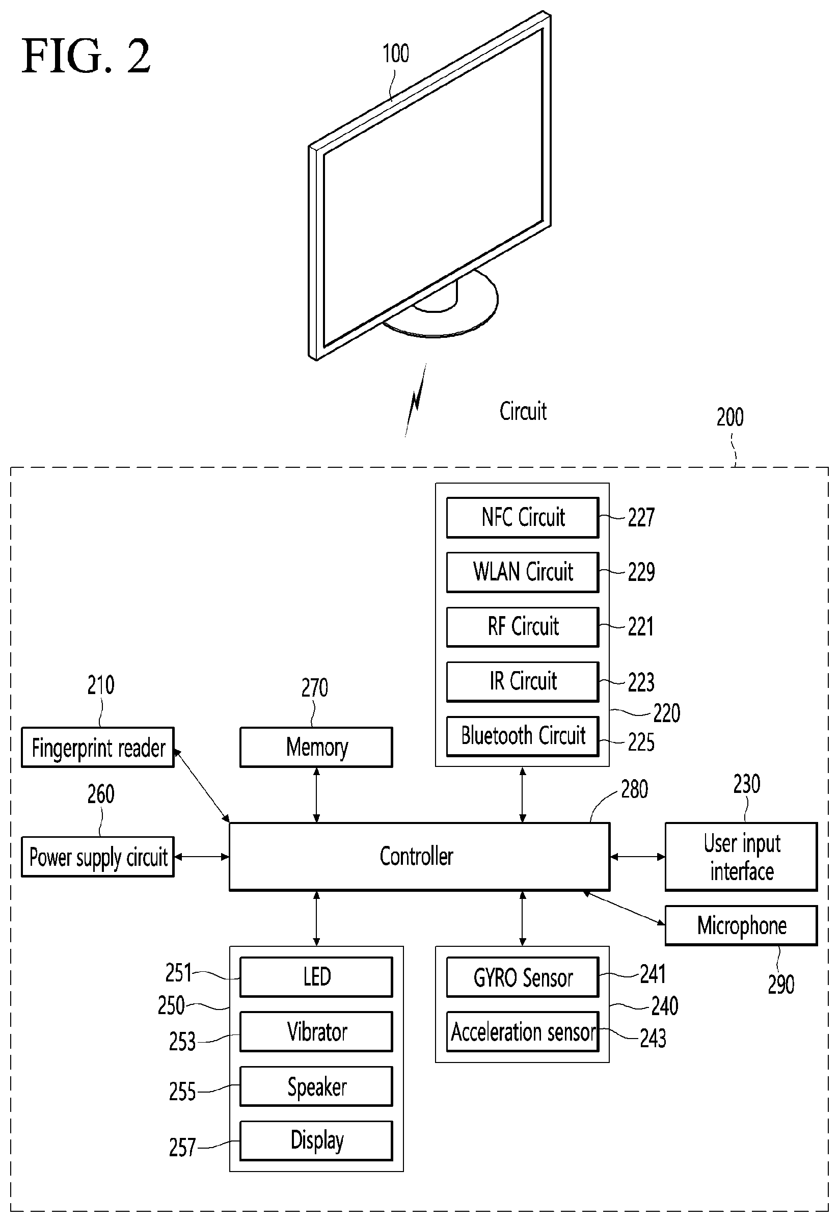 Patent US12348892 Figure 2 – Display device and system