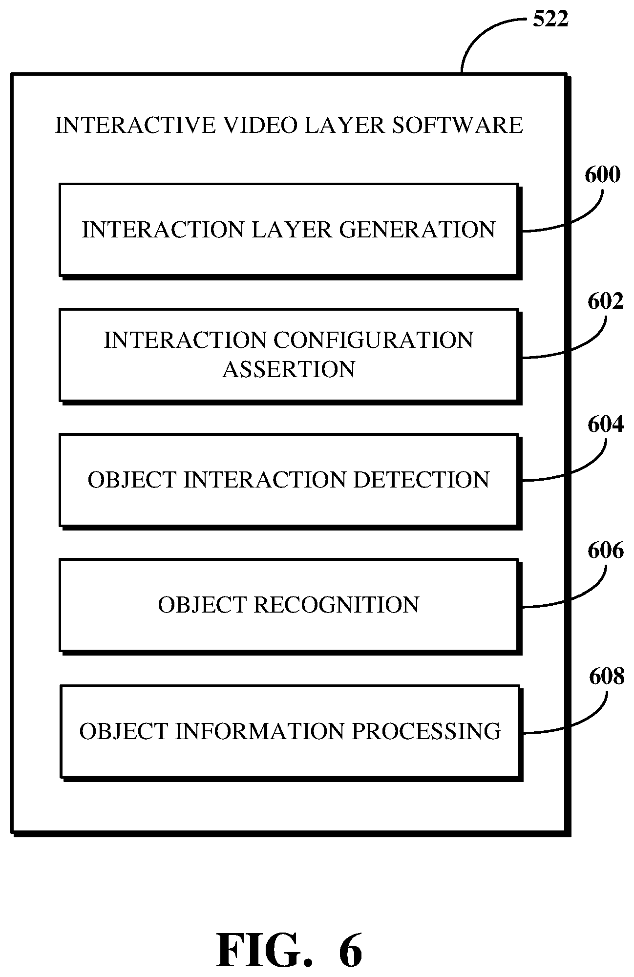 Patent US12348901 Figure 6 – Outputting information associated with an interacted object depicted within a video stream