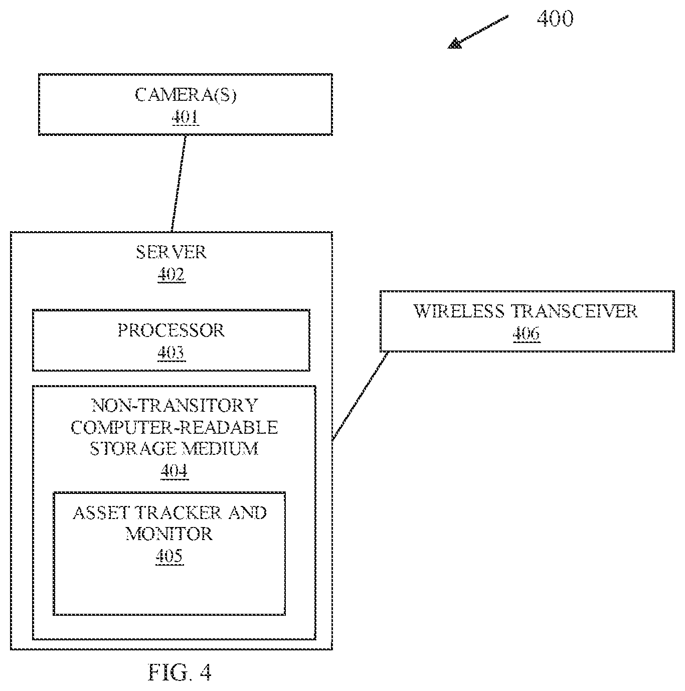 Patent US12348903 Figure 4 – Asset tracking and notification processing