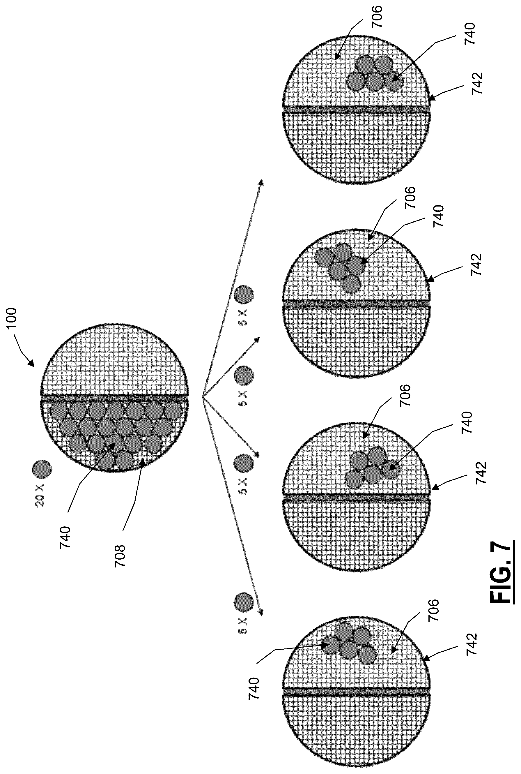 Patent US12348913 Figure 7 – Crosspoint switch with μLED IO ports and imaging fiber cables