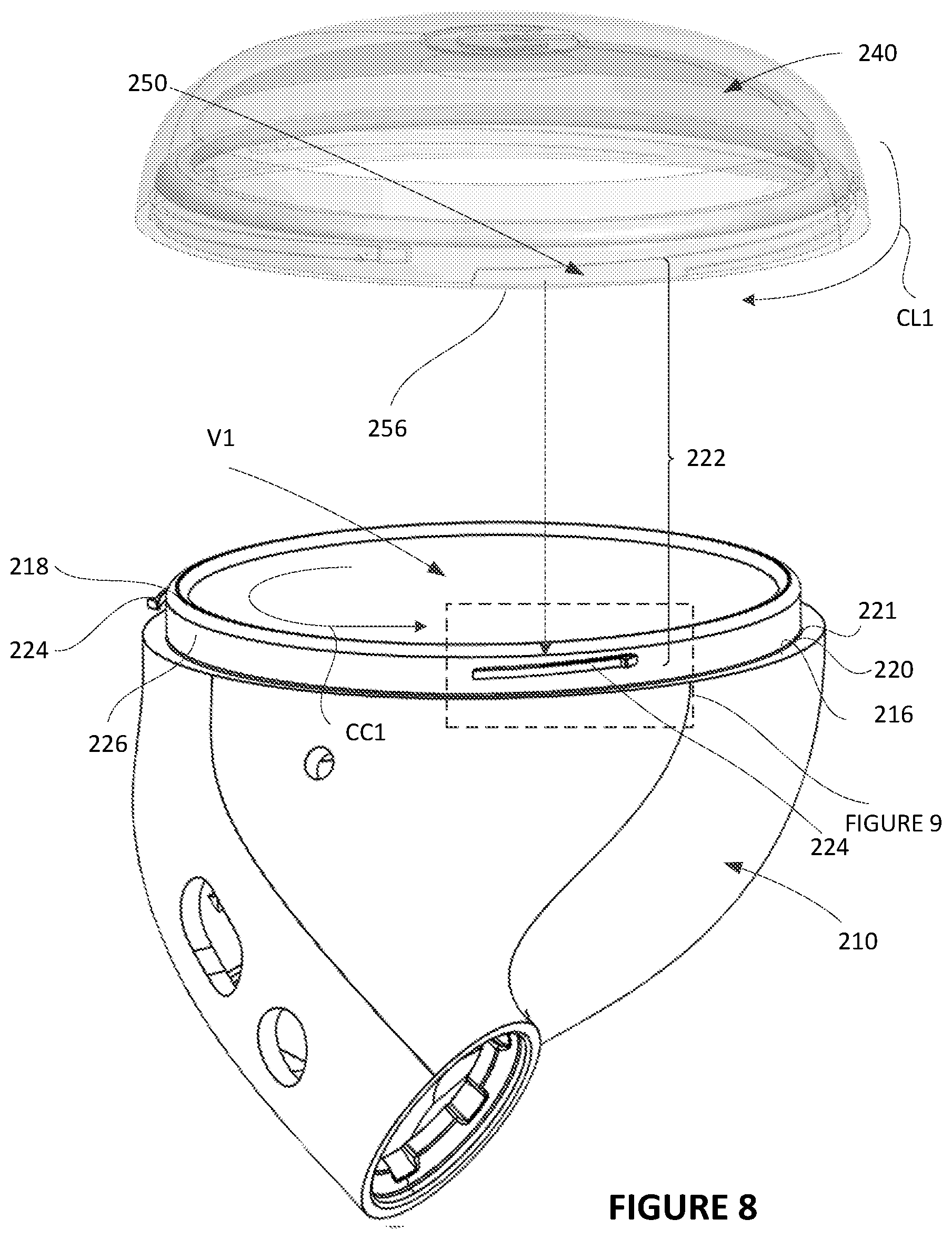 Patent US12348923 Figure 8 – Systems, device assemblies, and methods for achieving acoustic seal and ingress protection