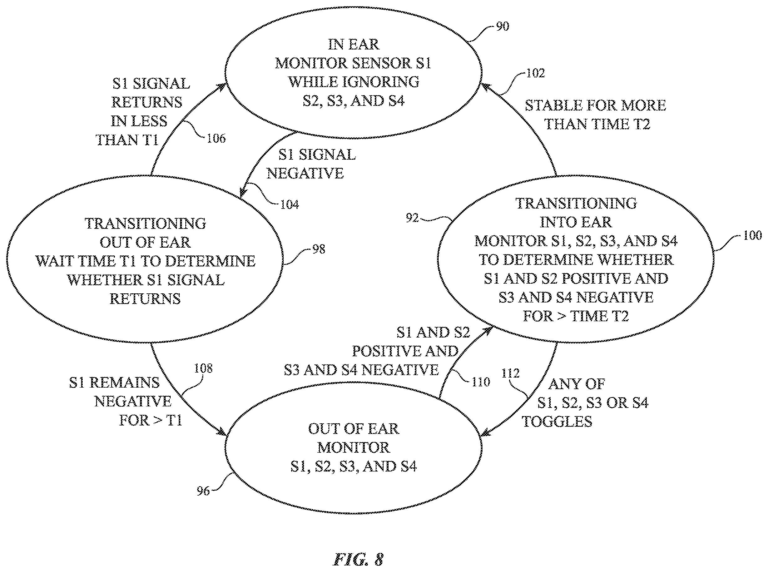 Patent US12348924 Figure 8 – Wireless ear buds with proximity sensors