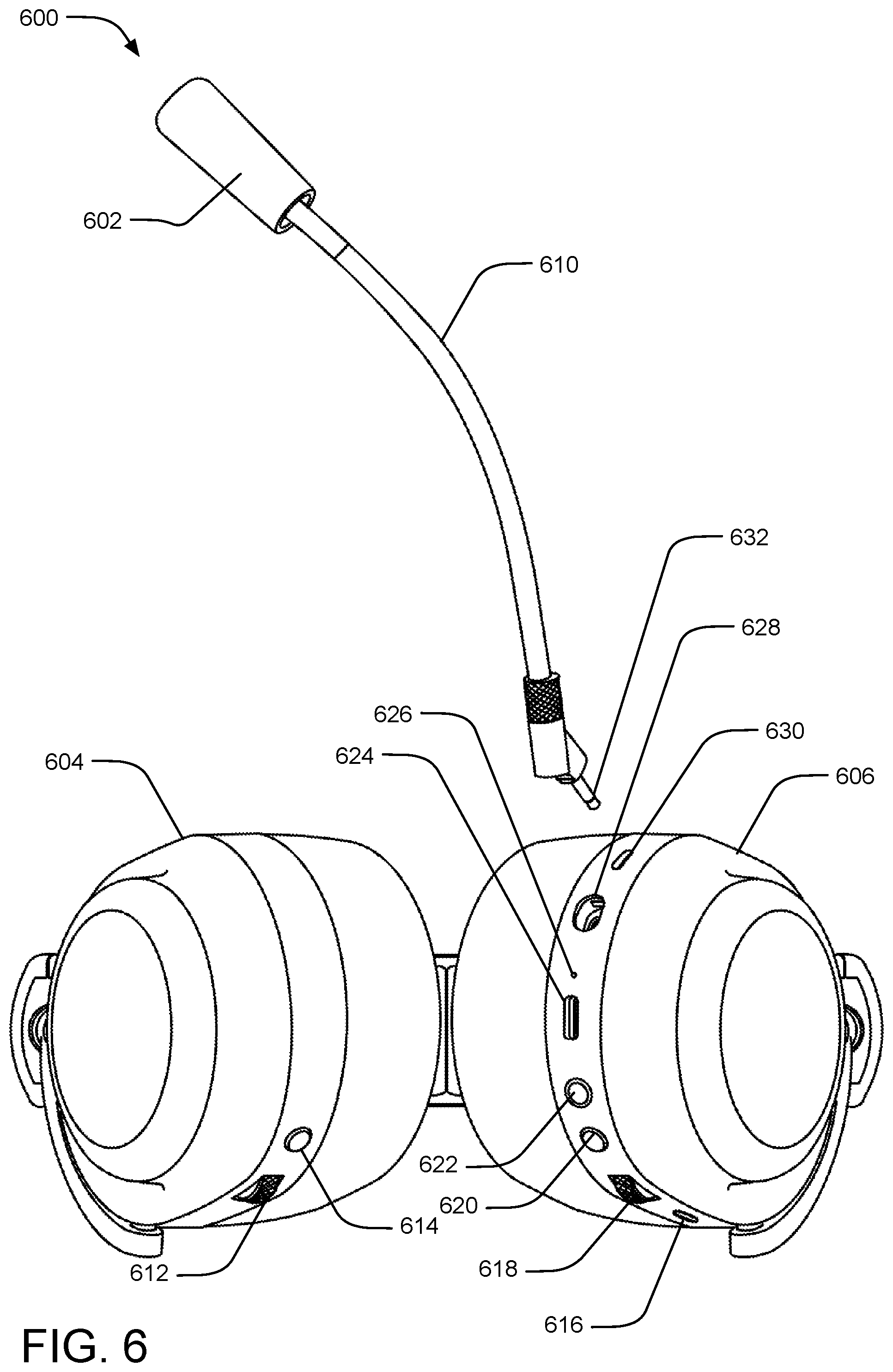 Patent US12348926 Figure 6 – Multi-microphone headset