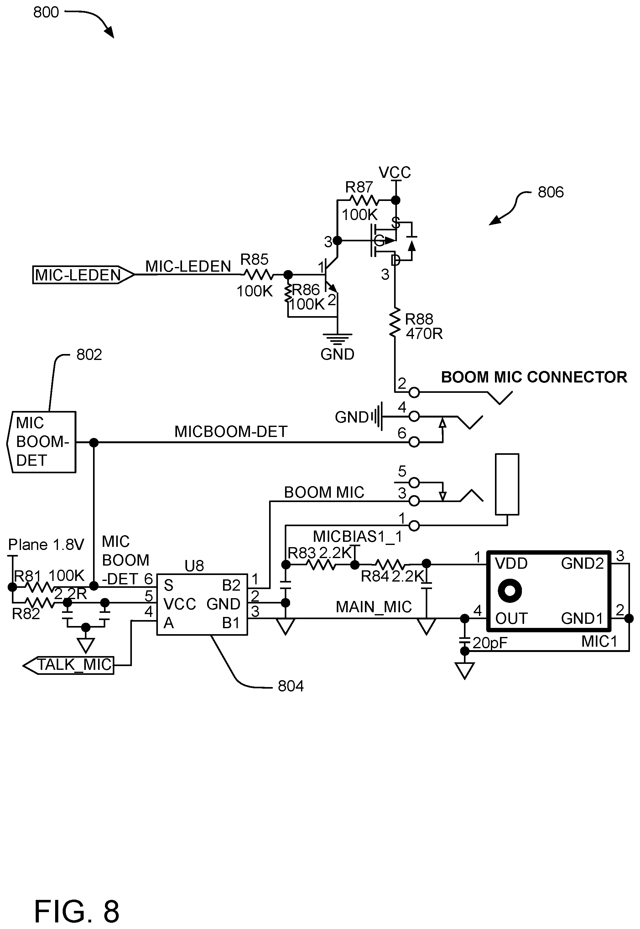Patent US12348926 Figure 8 – Multi-microphone headset