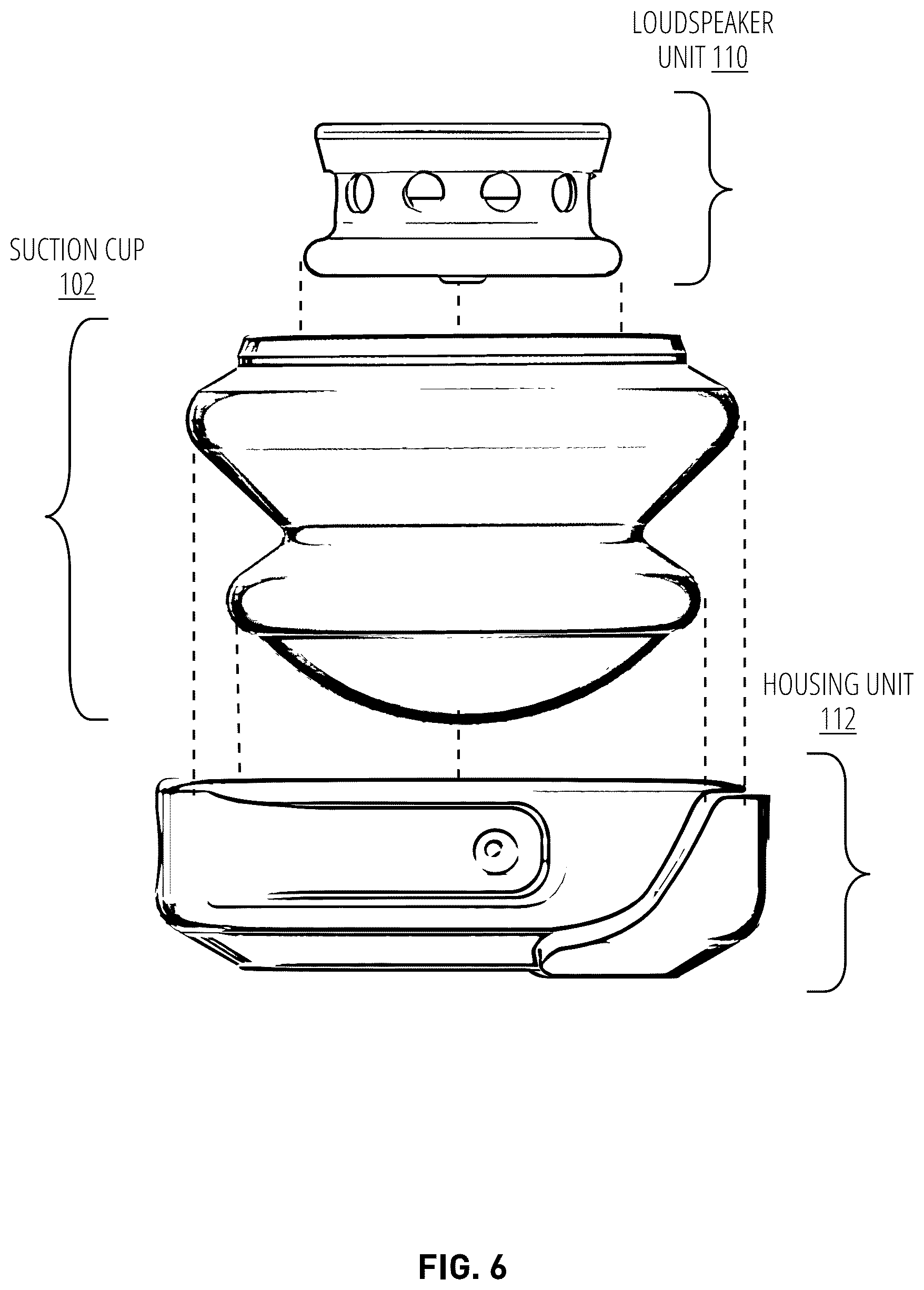 Patent US12348928 Figure 6 – Suction cup headphone apparatus