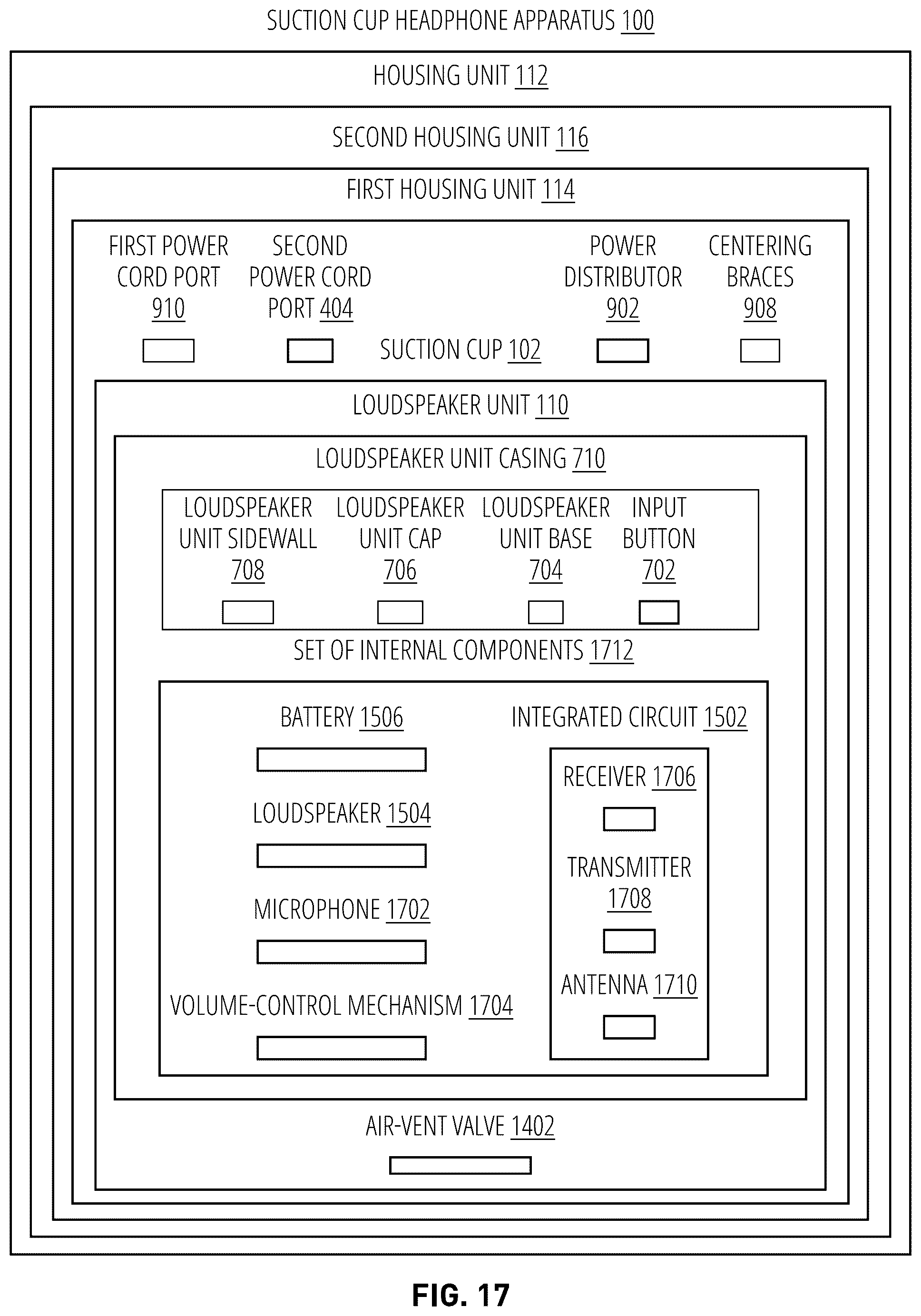 Patent US12348928 Figure 17 – Suction cup headphone apparatus