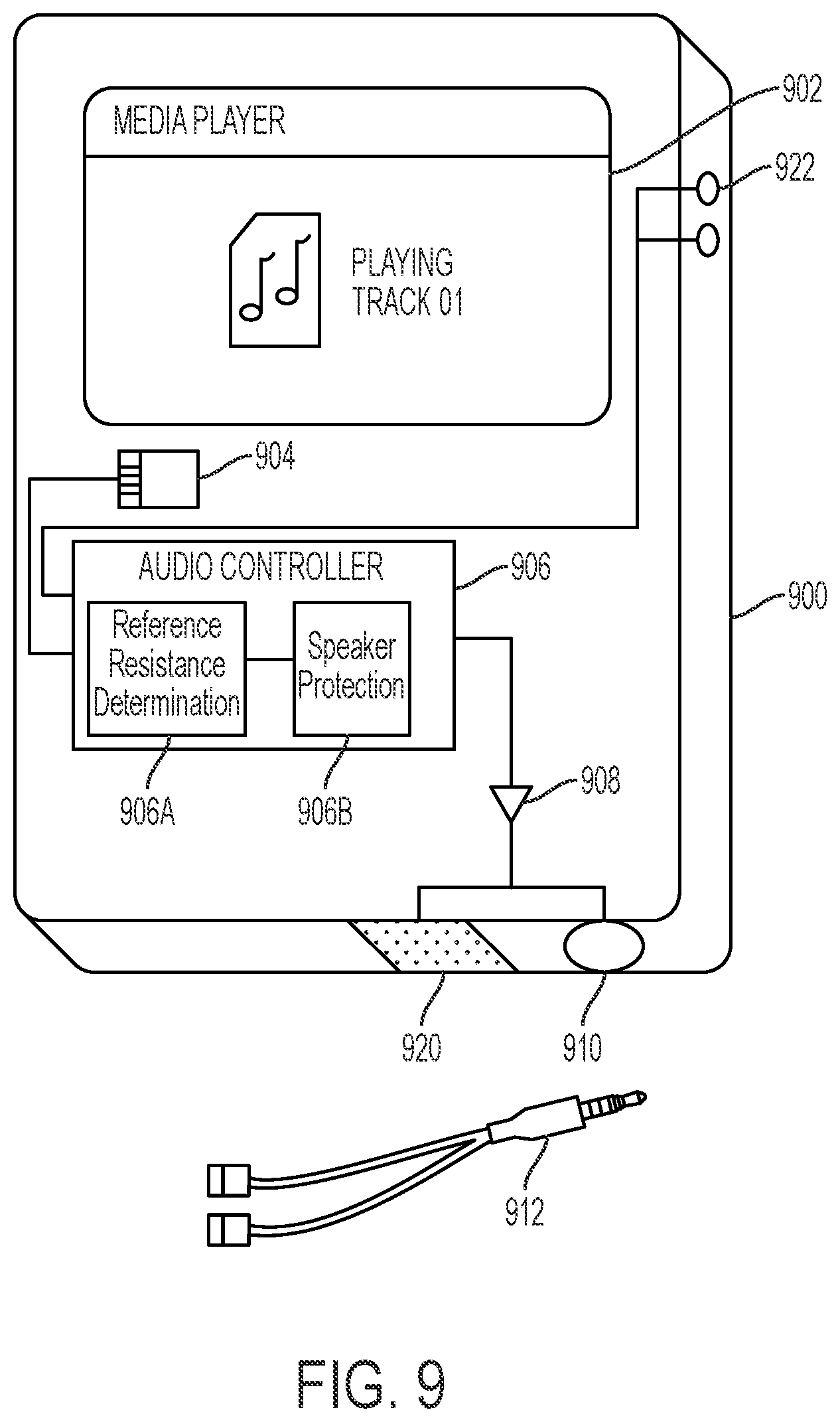 Patent US12348940 Figure 6 – On-device loudspeaker reference resistance determination