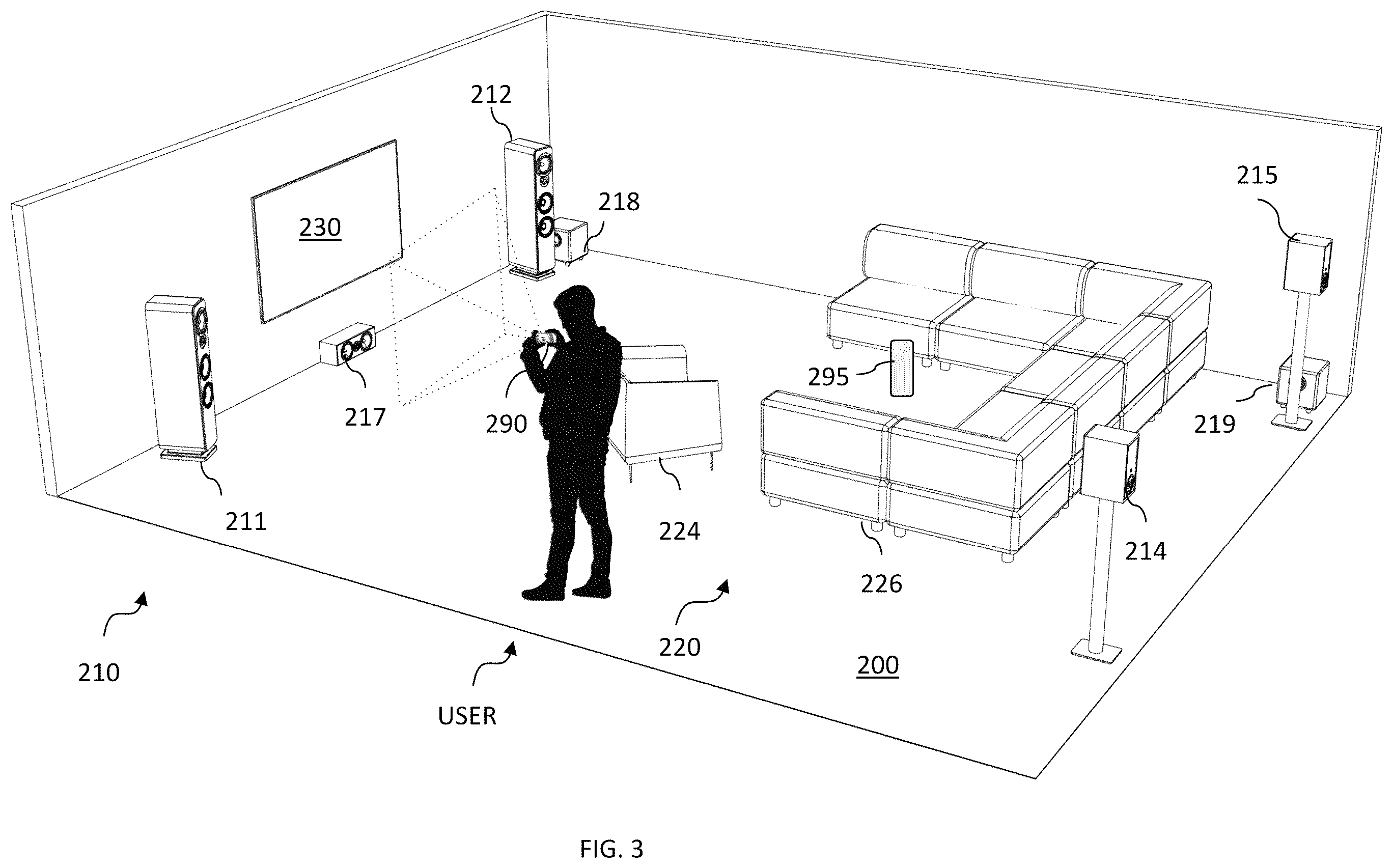 Patent US12348954 Figure 3 – Vision-based sound simulation for correcting acoustics at a location