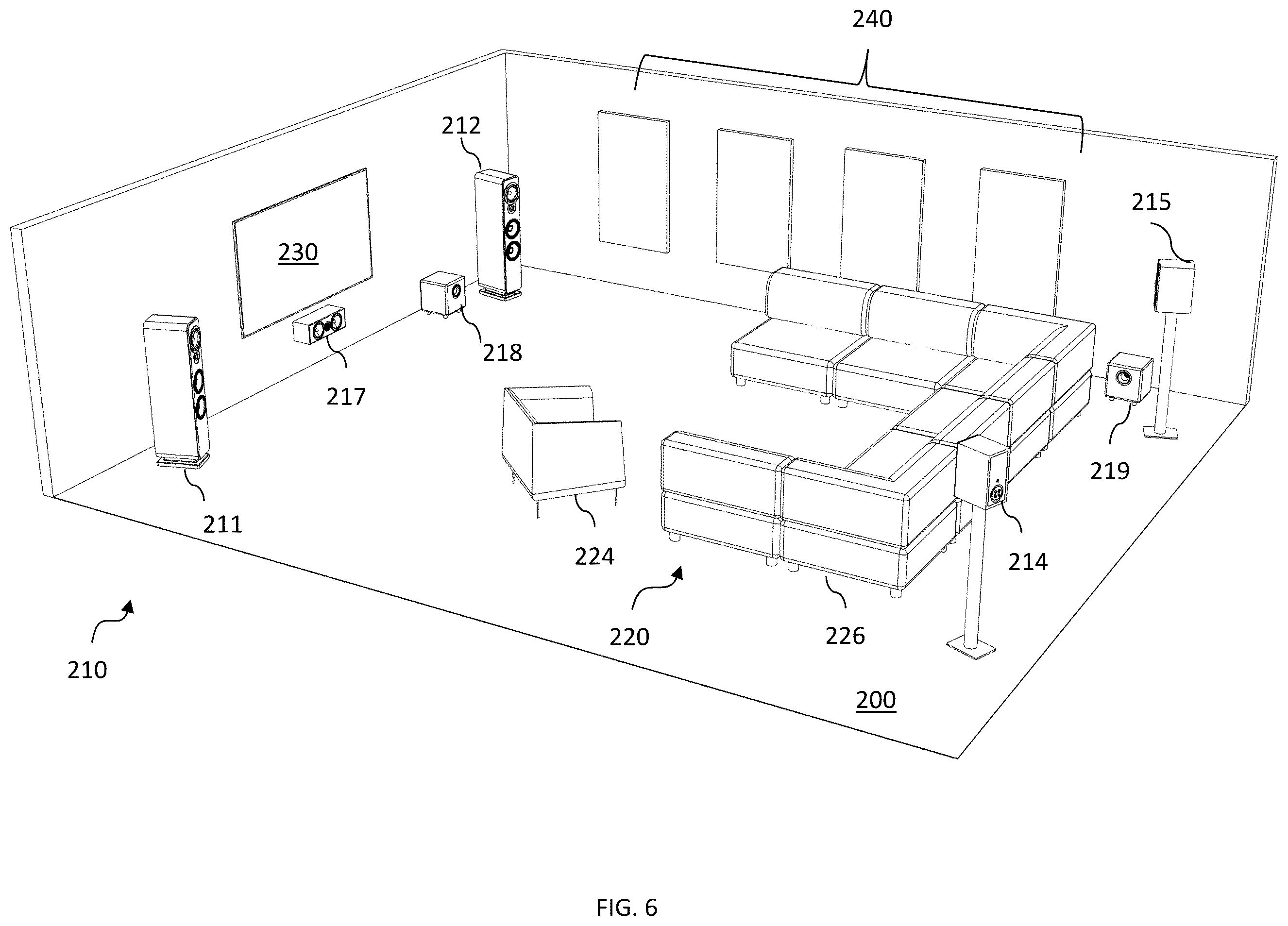 Patent US12348954 Figure 6 – Vision-based sound simulation for correcting acoustics at a location