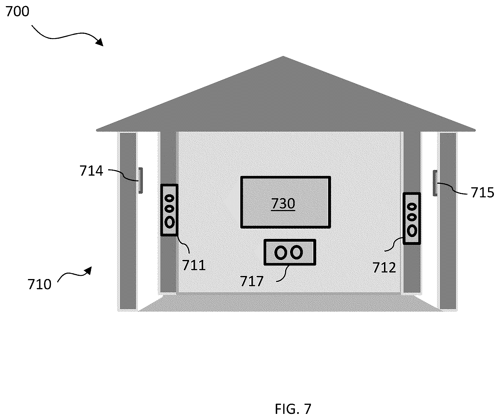 Patent US12348954 Figure 7 – Vision-based sound simulation for correcting acoustics at a location
