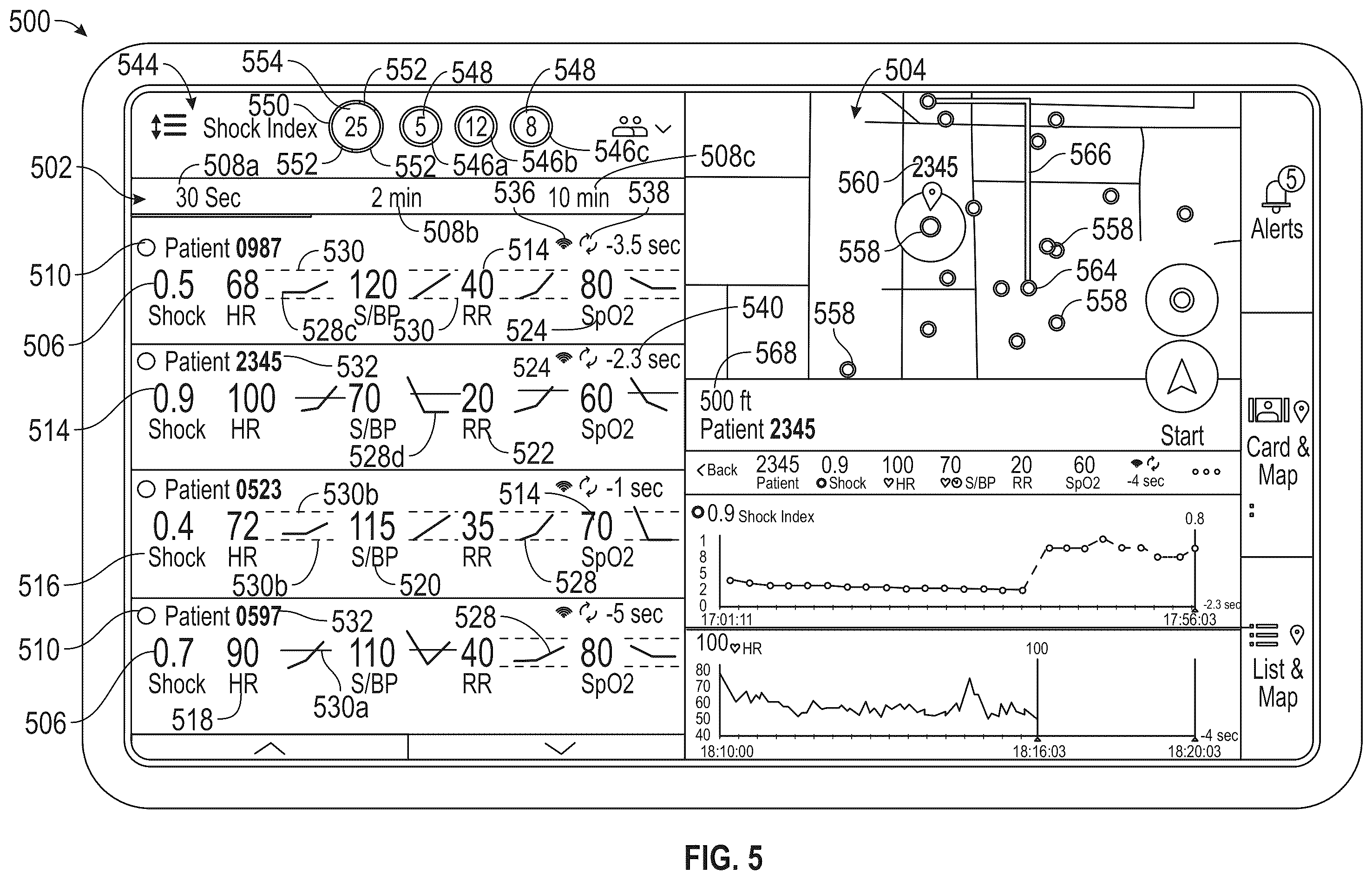 Patent US12350007 Figure 5 – Wearable health monitoring device