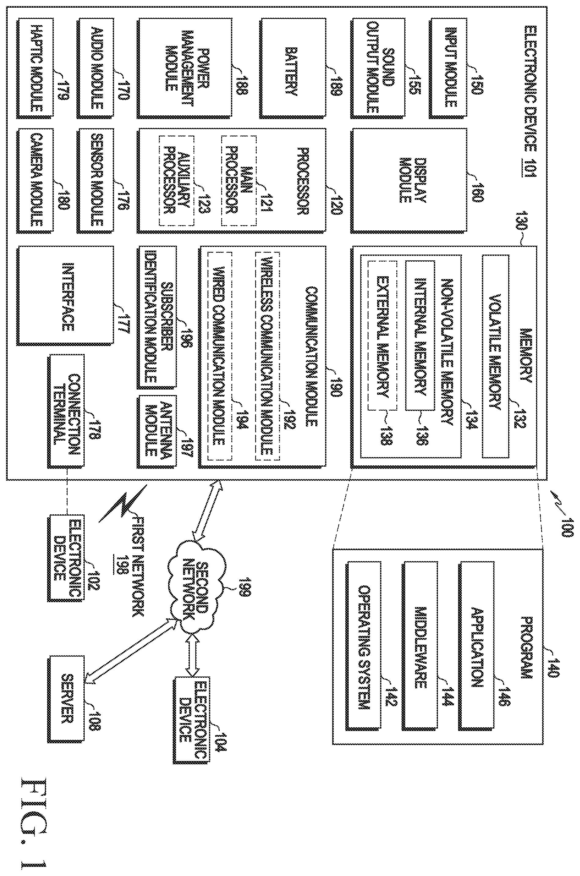 Patent US12350009 Figure 1 – Electronic device including sensor module