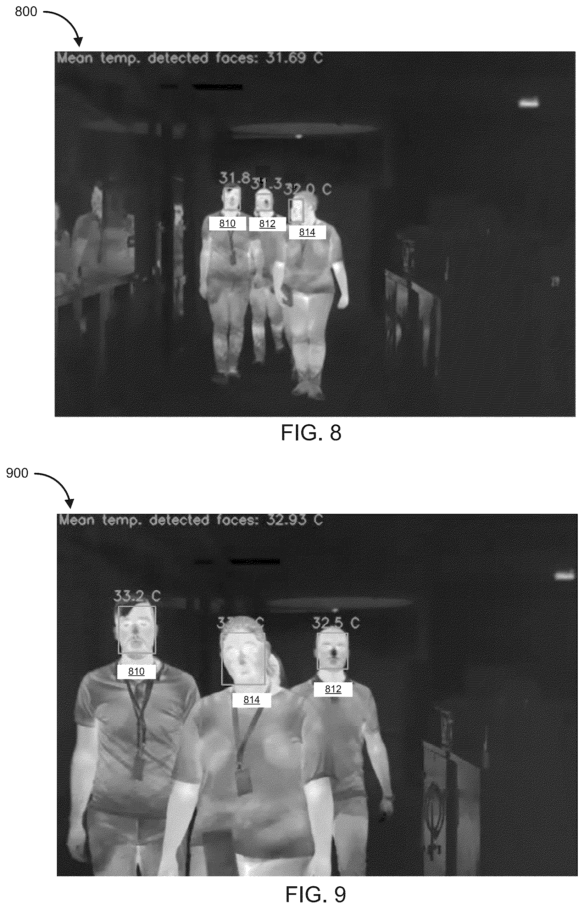 Patent US12350016 Figure 7 – Thermal imaging temperature measurement of inner canthus systems and methods