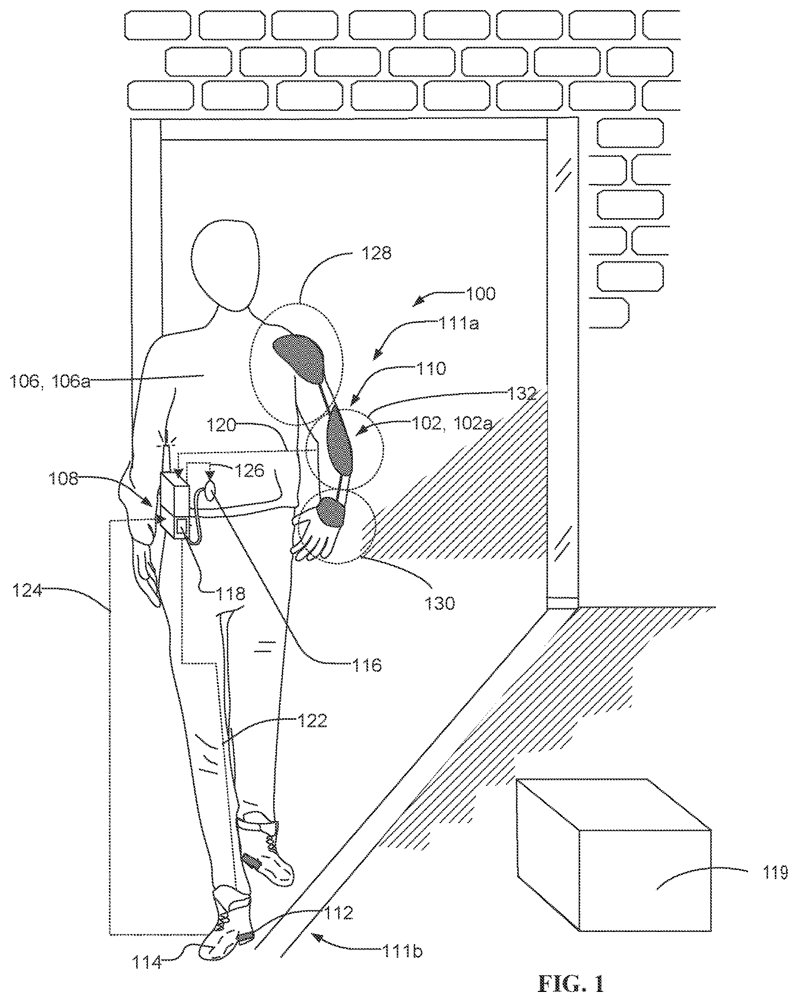 Patent US12350037 Figure 1 – Ergonomics improvement systems having wearable sensors and related methods