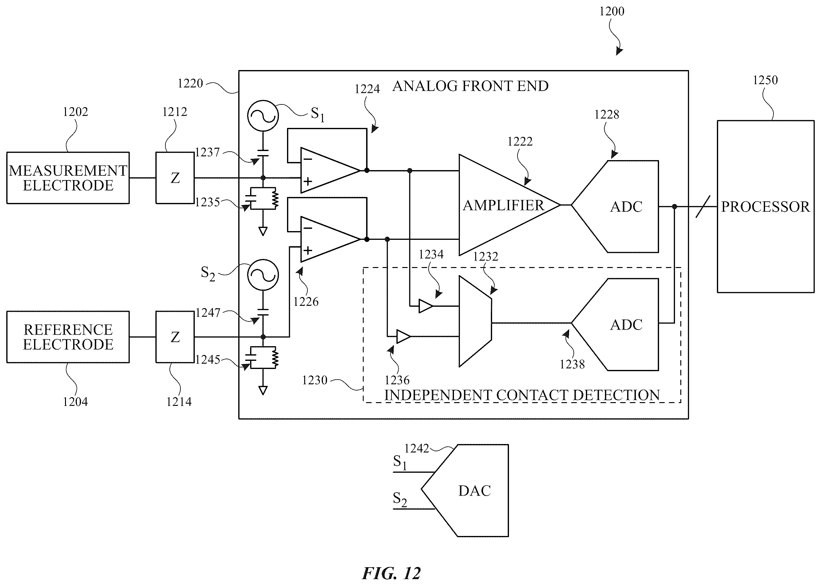 Patent US12350071 Figure 14 – Contact detection for physiological sensor