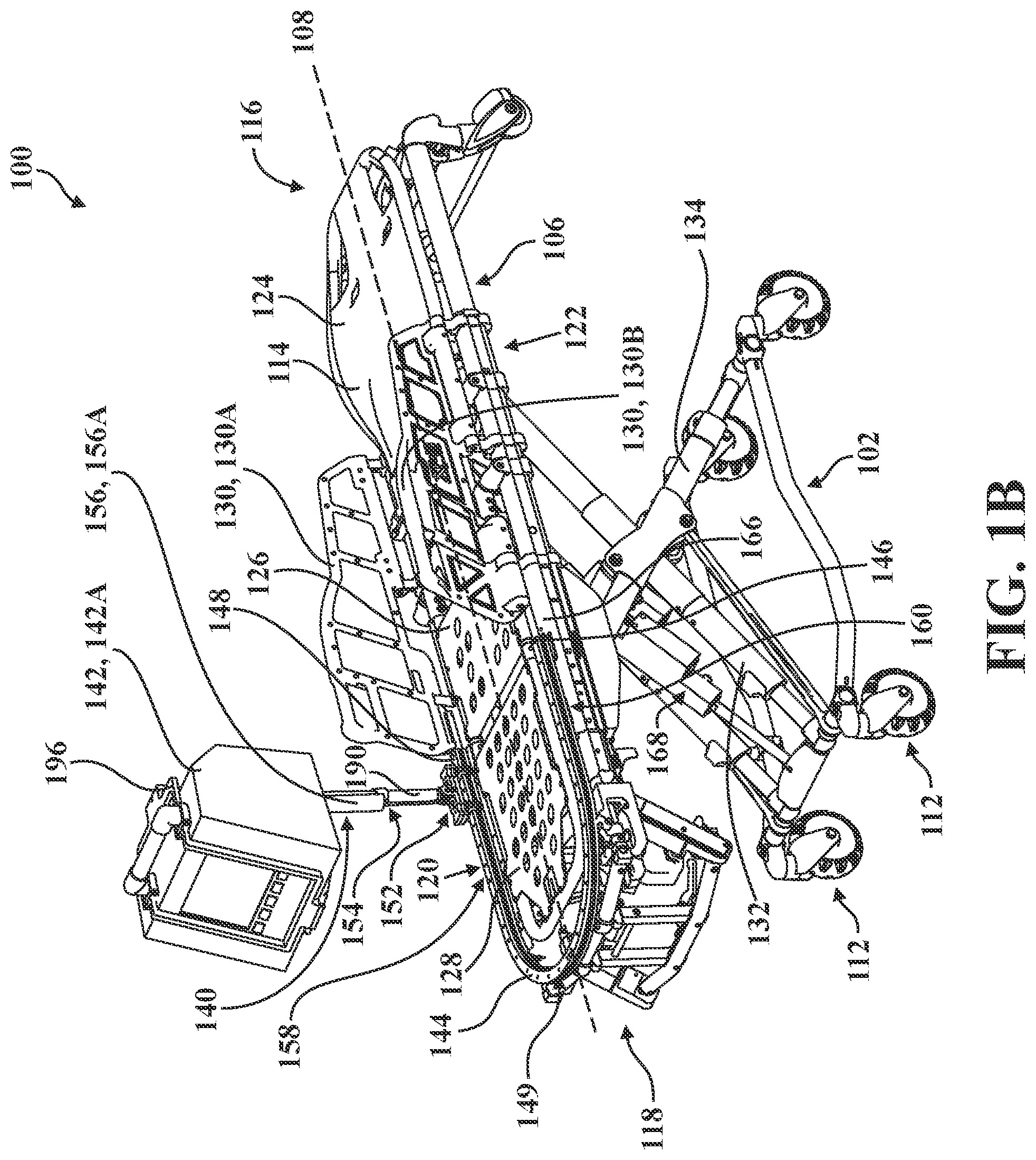 Patent US12350075 Figure 2 – Patient support apparatus with support assembly for medical device