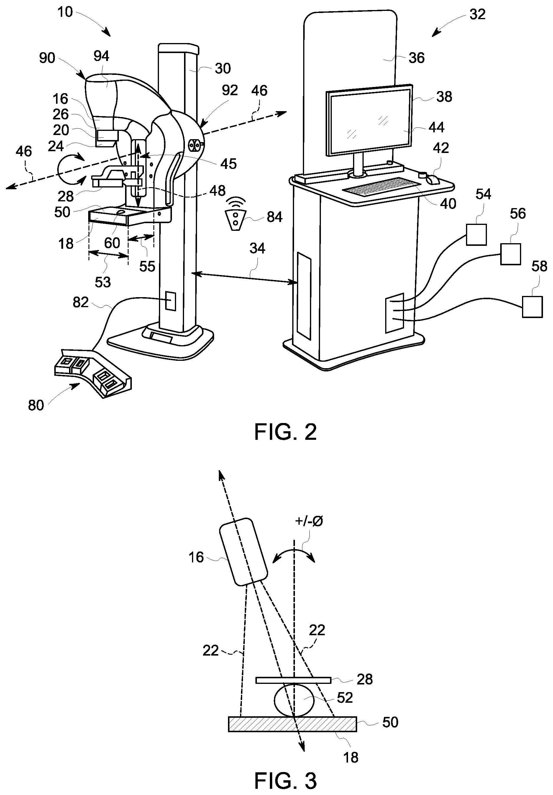 Patent US12350085 Figure 4 – Mammography imaging system with universal attachment structures