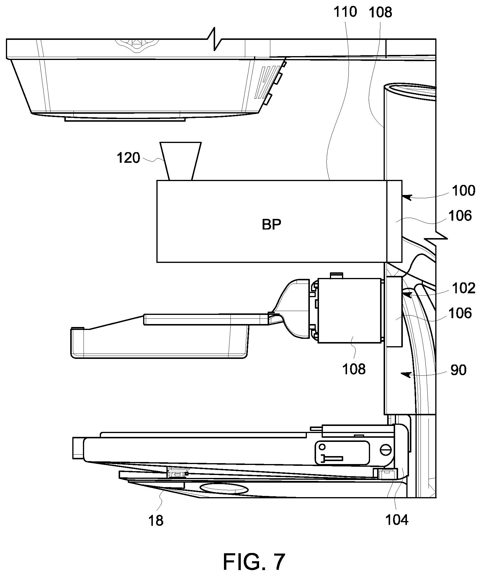 Patent US12350085 Figure 8 – Mammography imaging system with universal attachment structures
