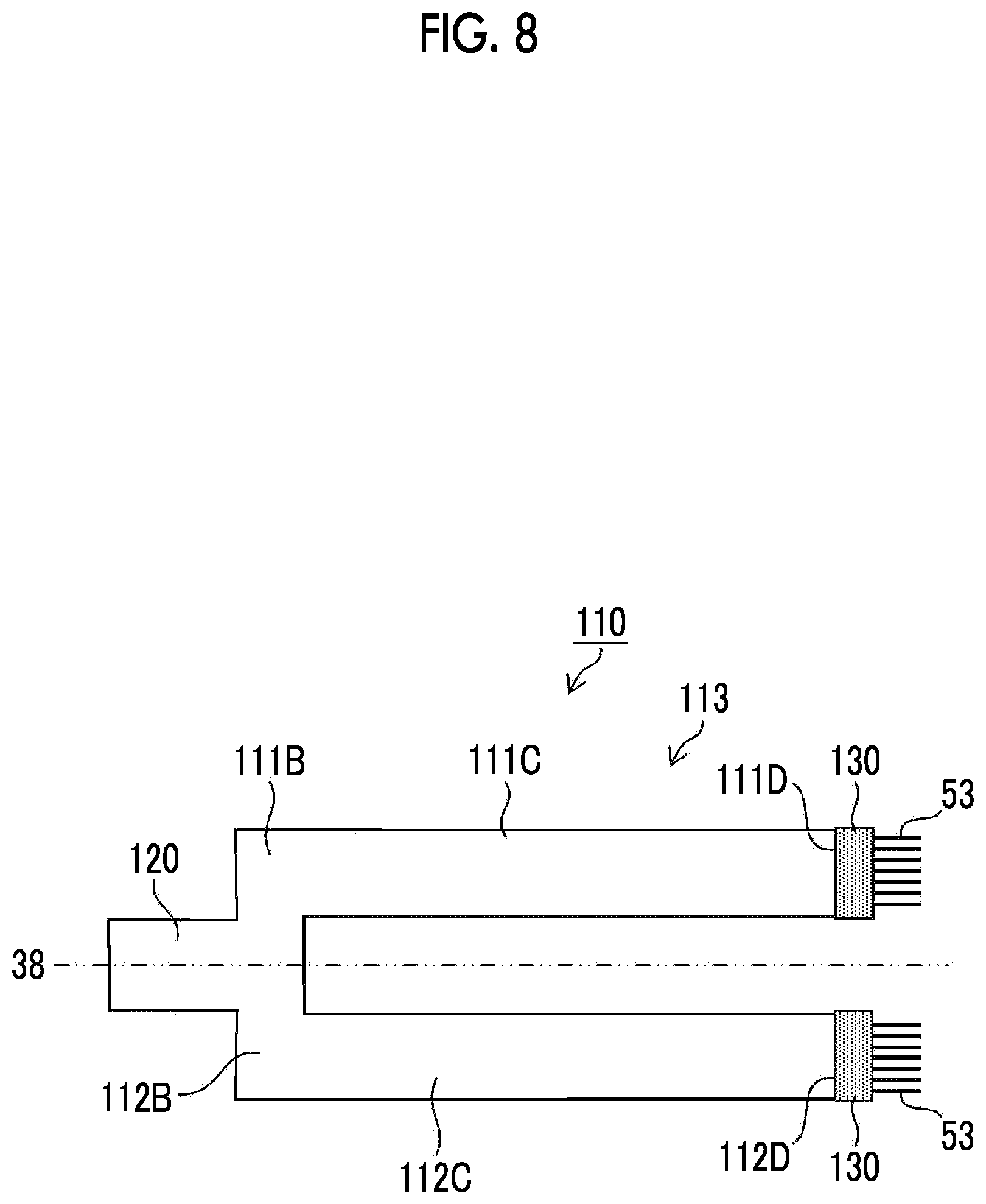 Patent US12350096 Figure 8 – Ultrasonic endoscope