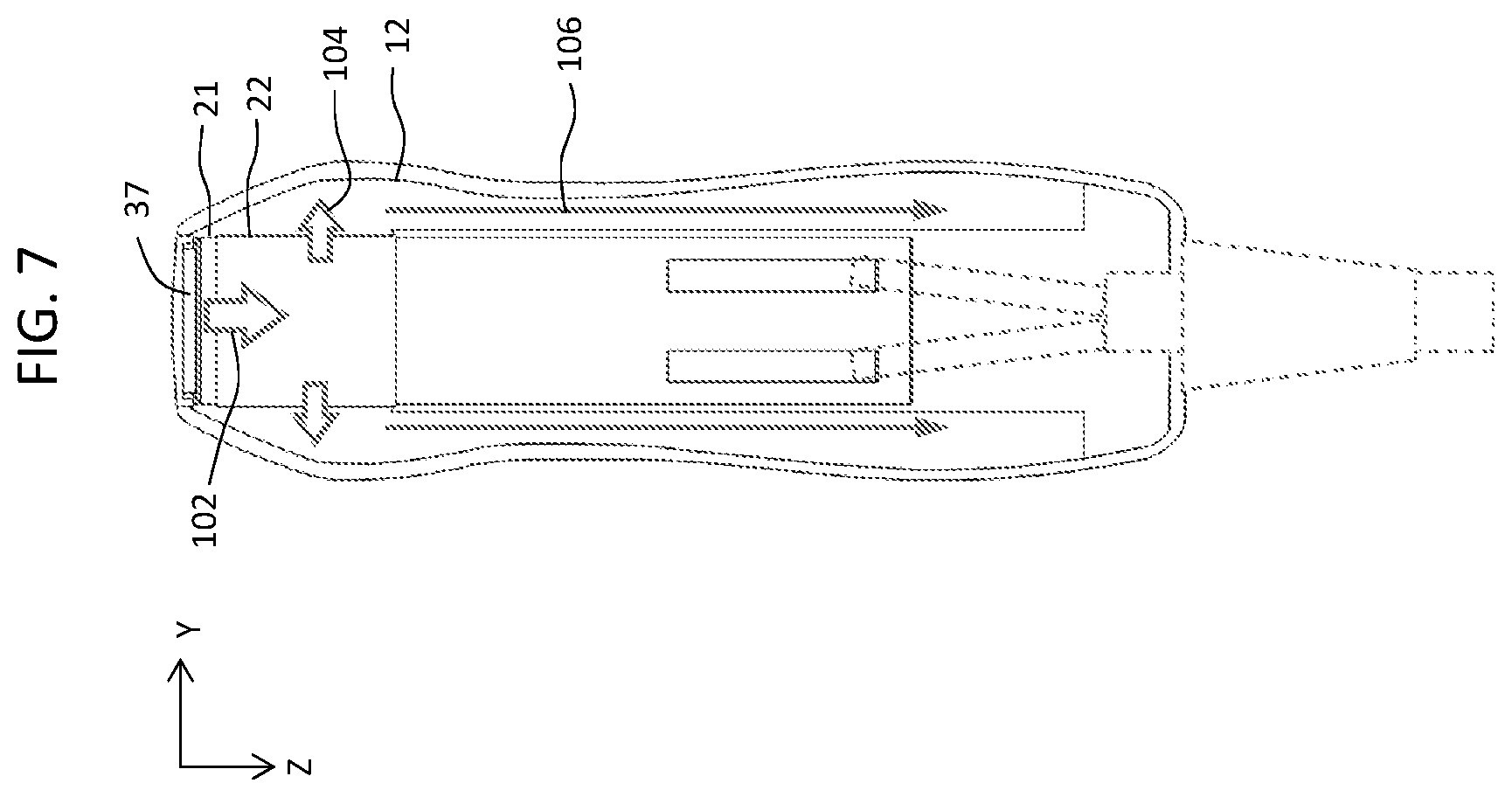 Patent US12350109 Figure 7 – Ultrasound probe