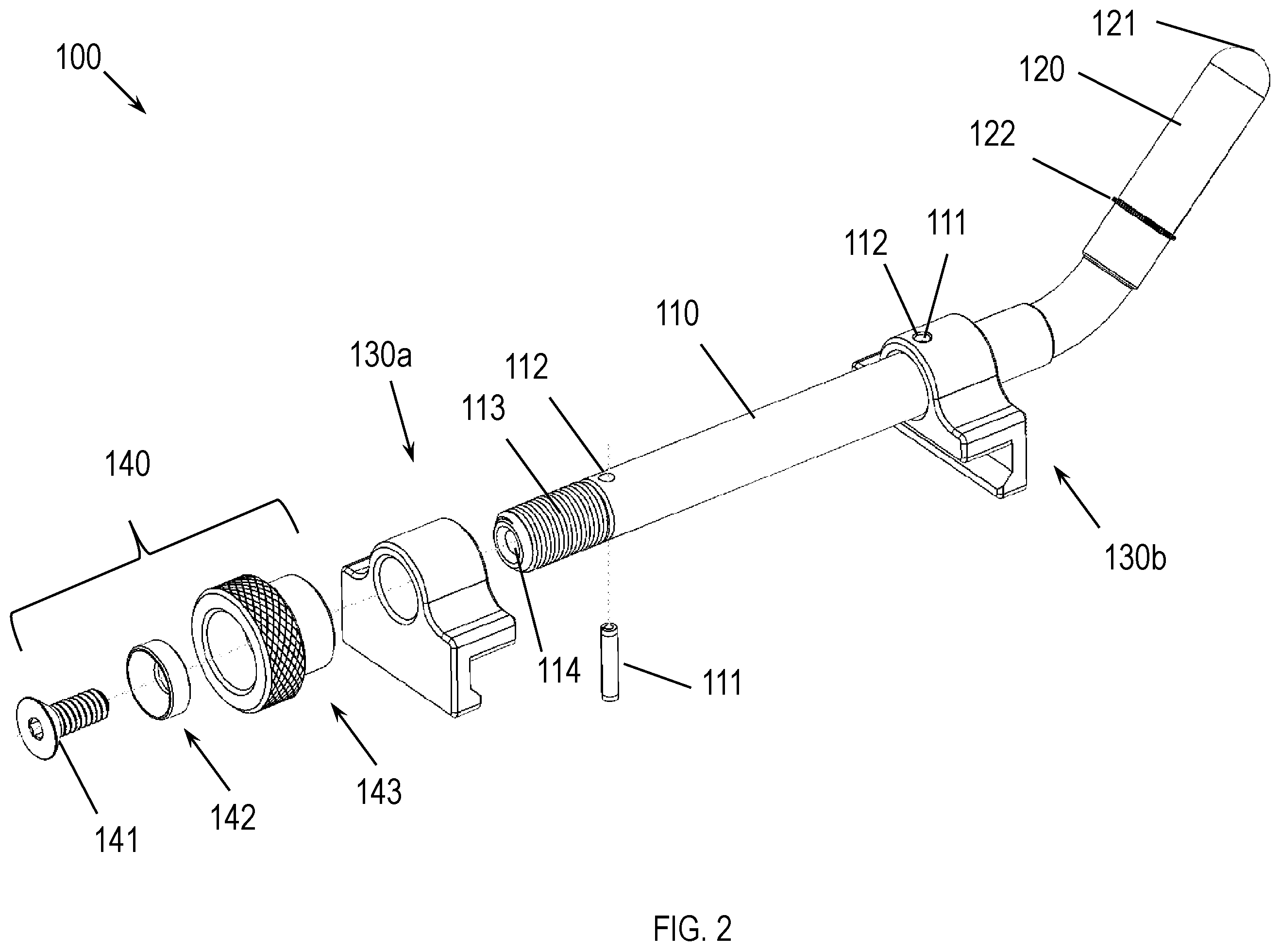 Patent US12350115 Figure 2 – Clamp with mount for a surgical retractor