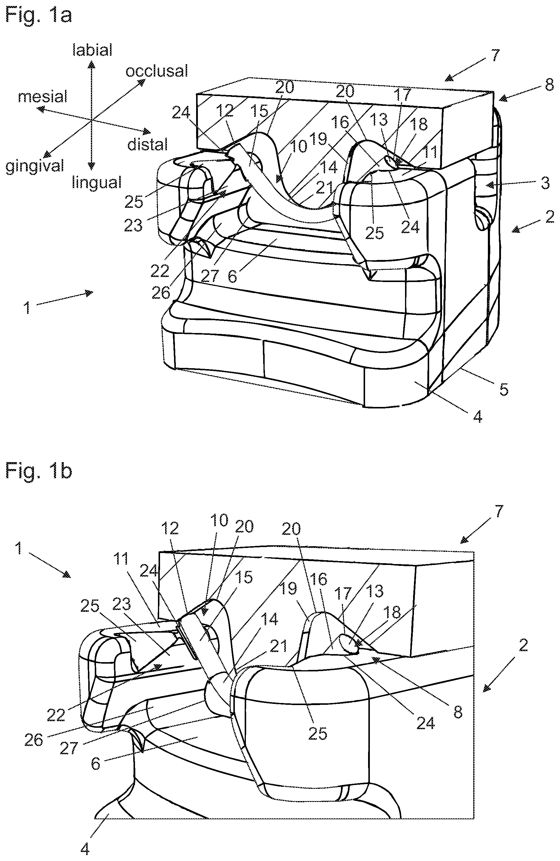 Patent US12350123 Figure 1 – Self-ligating orthodontic bracket