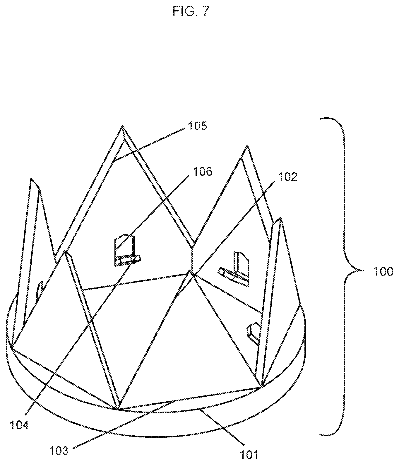 Patent US12350146 Figure 7 – Prosthetic heart valve with a dihedral guard mechanism