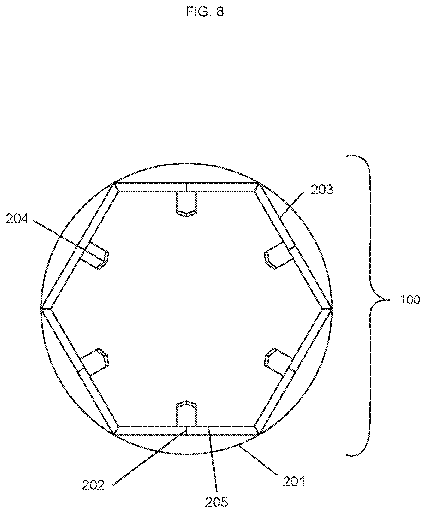 Patent US12350146 Figure 8 – Prosthetic heart valve with a dihedral guard mechanism
