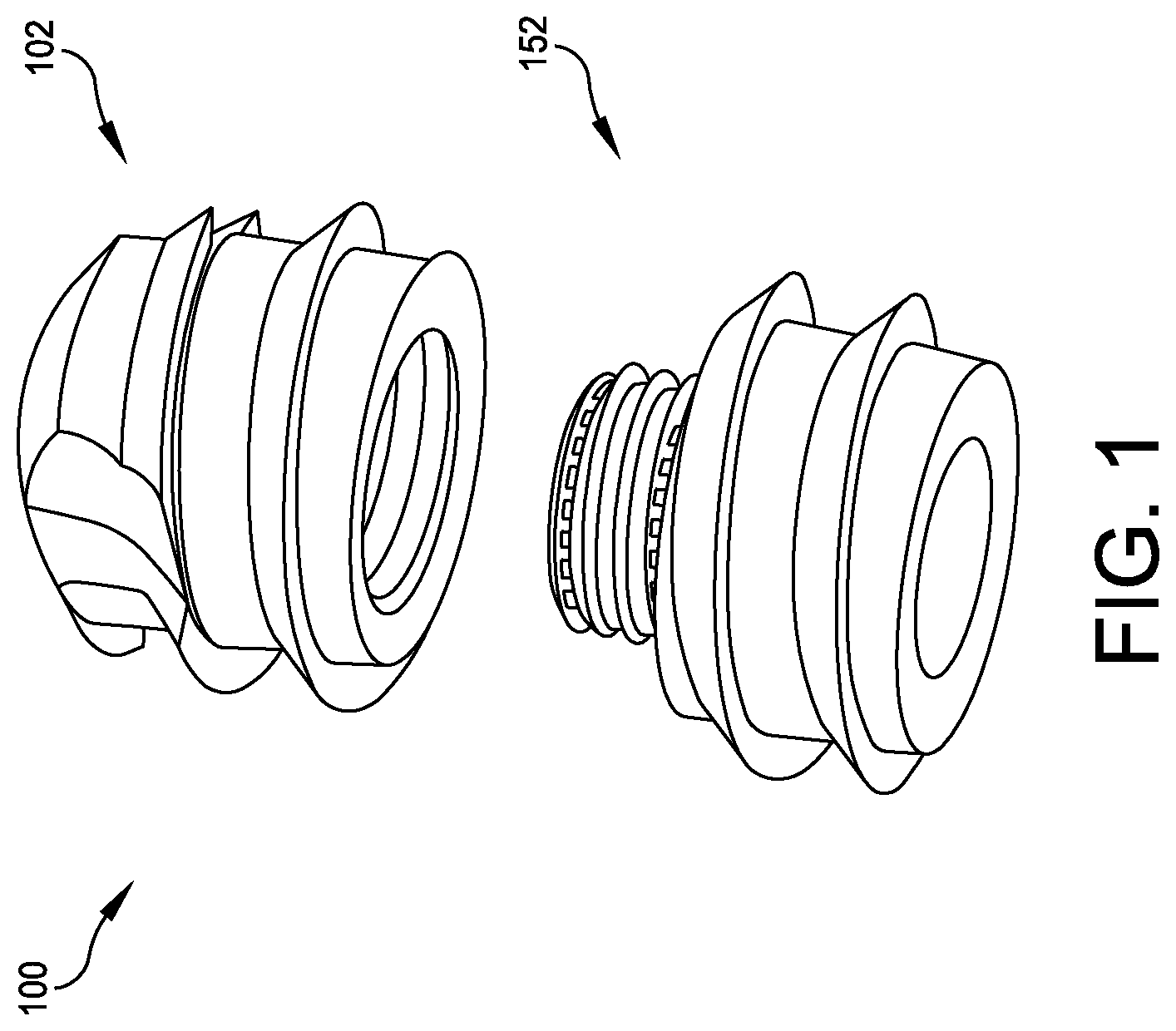Patent US12350160 Figure 1 – Modular implant with external fixation