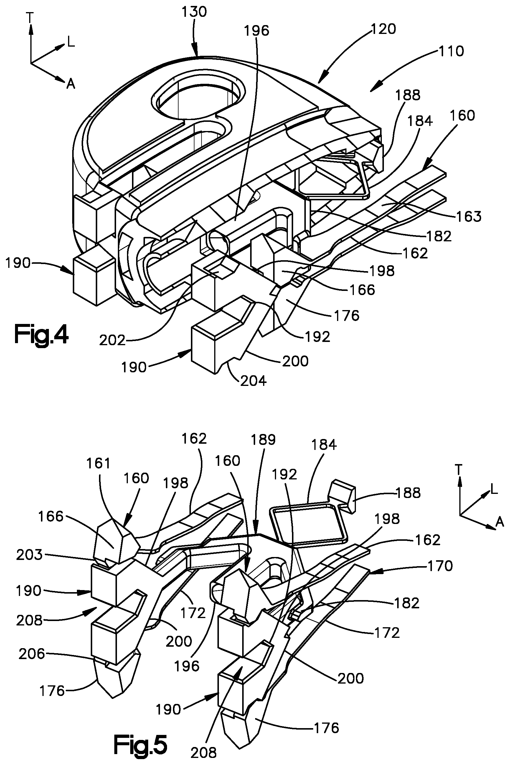 Patent US12350167 Figure 4 – Intervertebral cages with deployable anchors