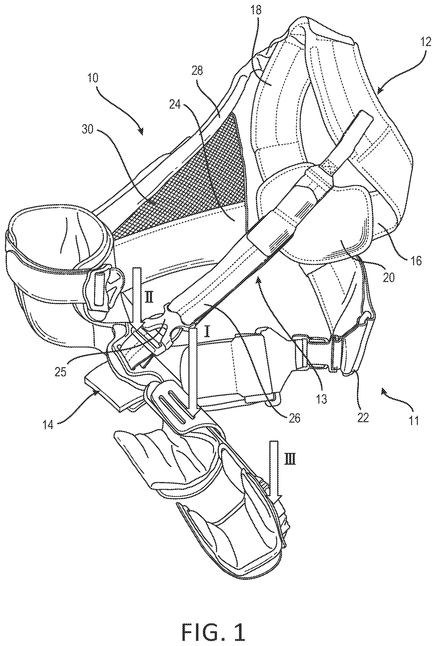Patent US12350180 Figure 1 – Shoulder immobilizer and arm apparatus