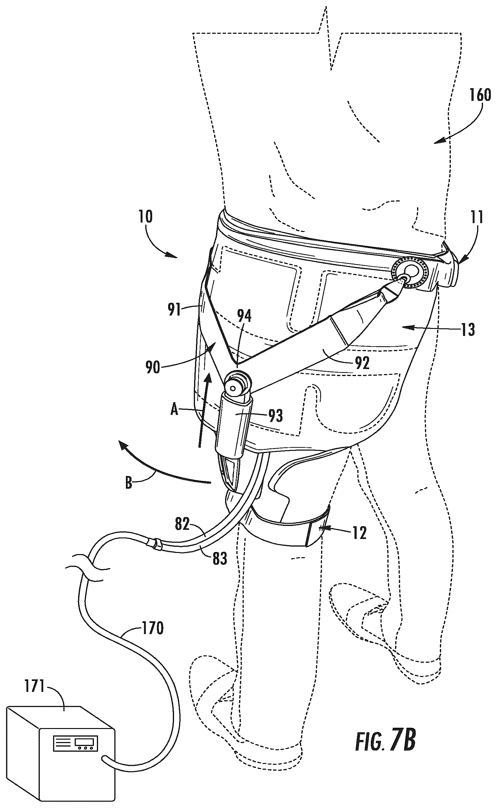 Patent US12350182 Figure 9 – Pain management and post-operative hip orthosis
