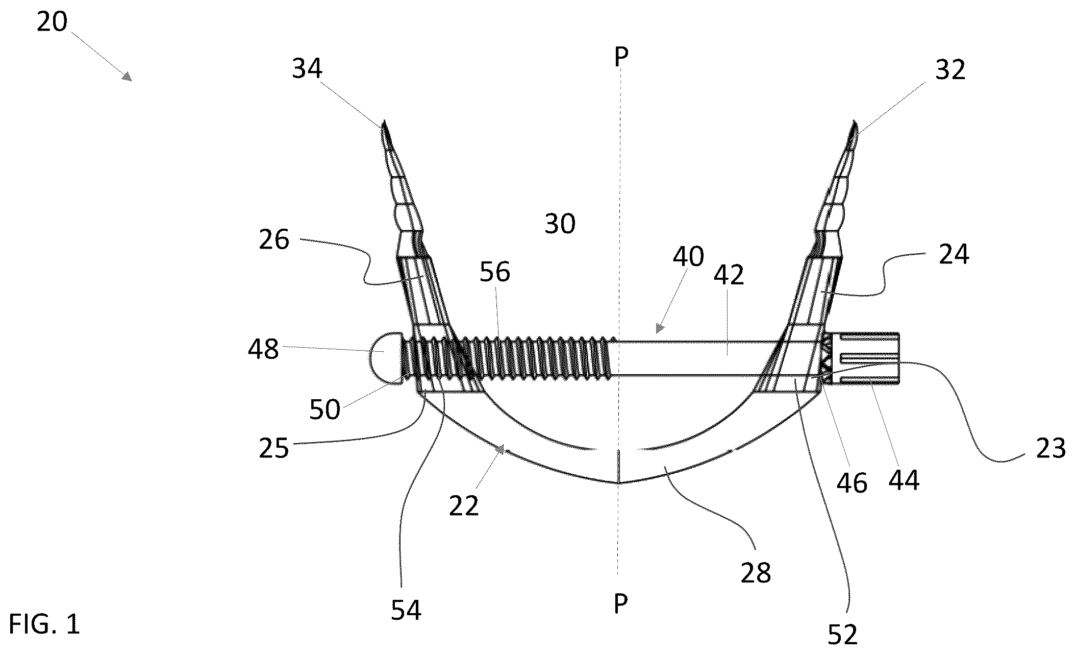 Patent US12350183 Figure 1 – Adjustable nasal dilator