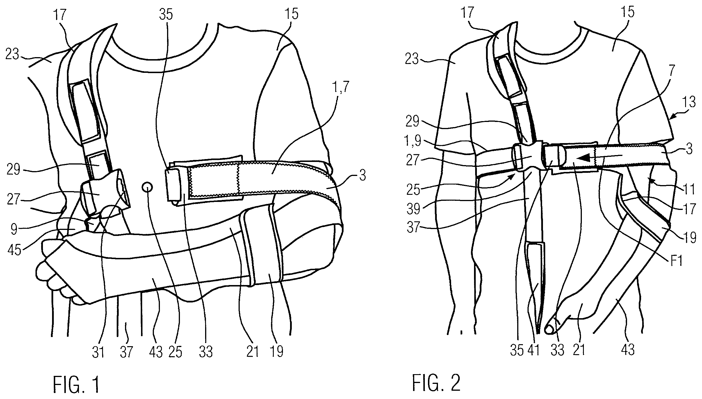 Patent US12350185 Figure 1 – Orthosis for fixing a shoulder joint